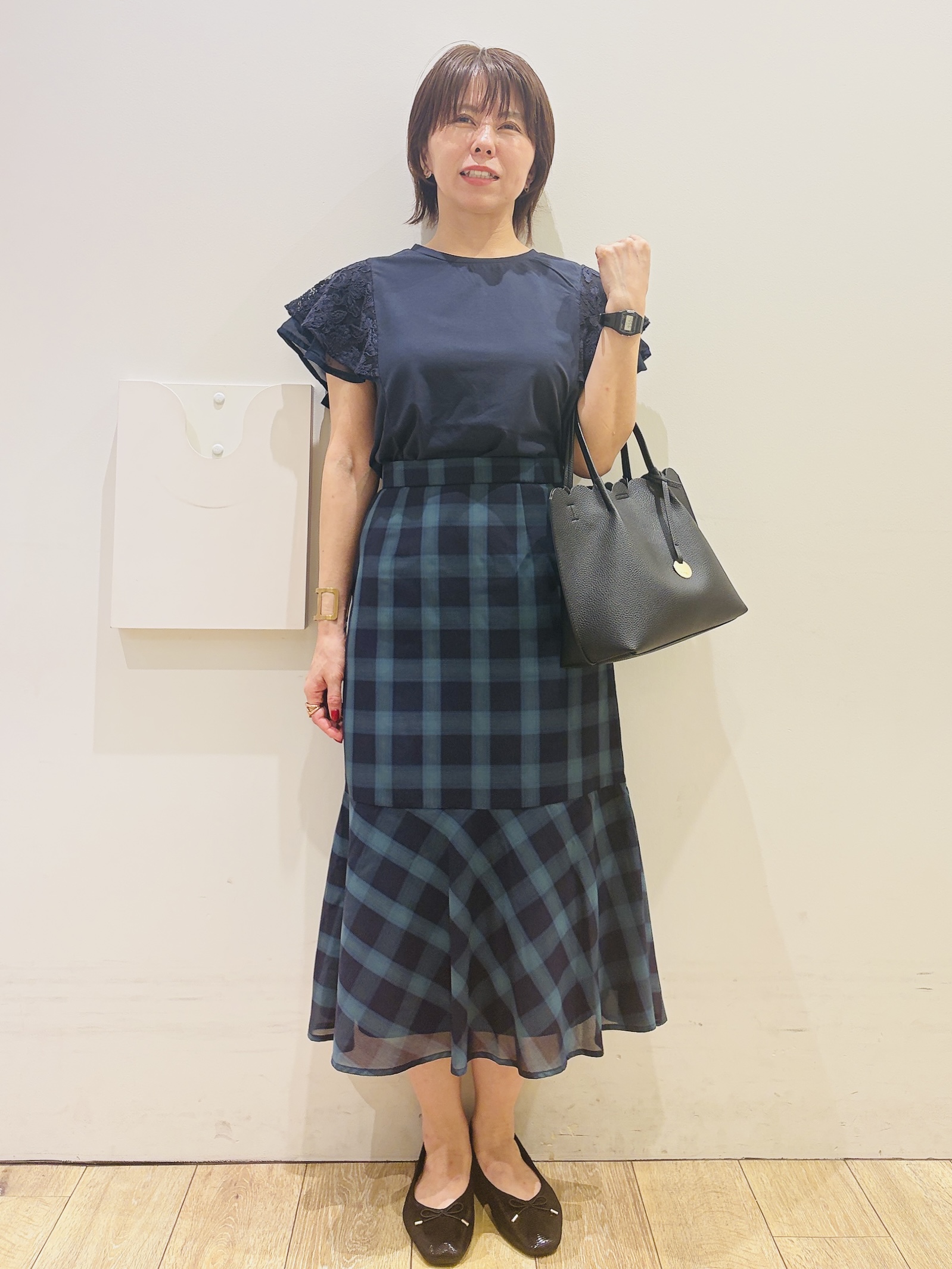 YUKOさんの「index｜【接触冷感／UV】レースフレアスリーブトップス《洗濯機OK》」を使ったコーディネート