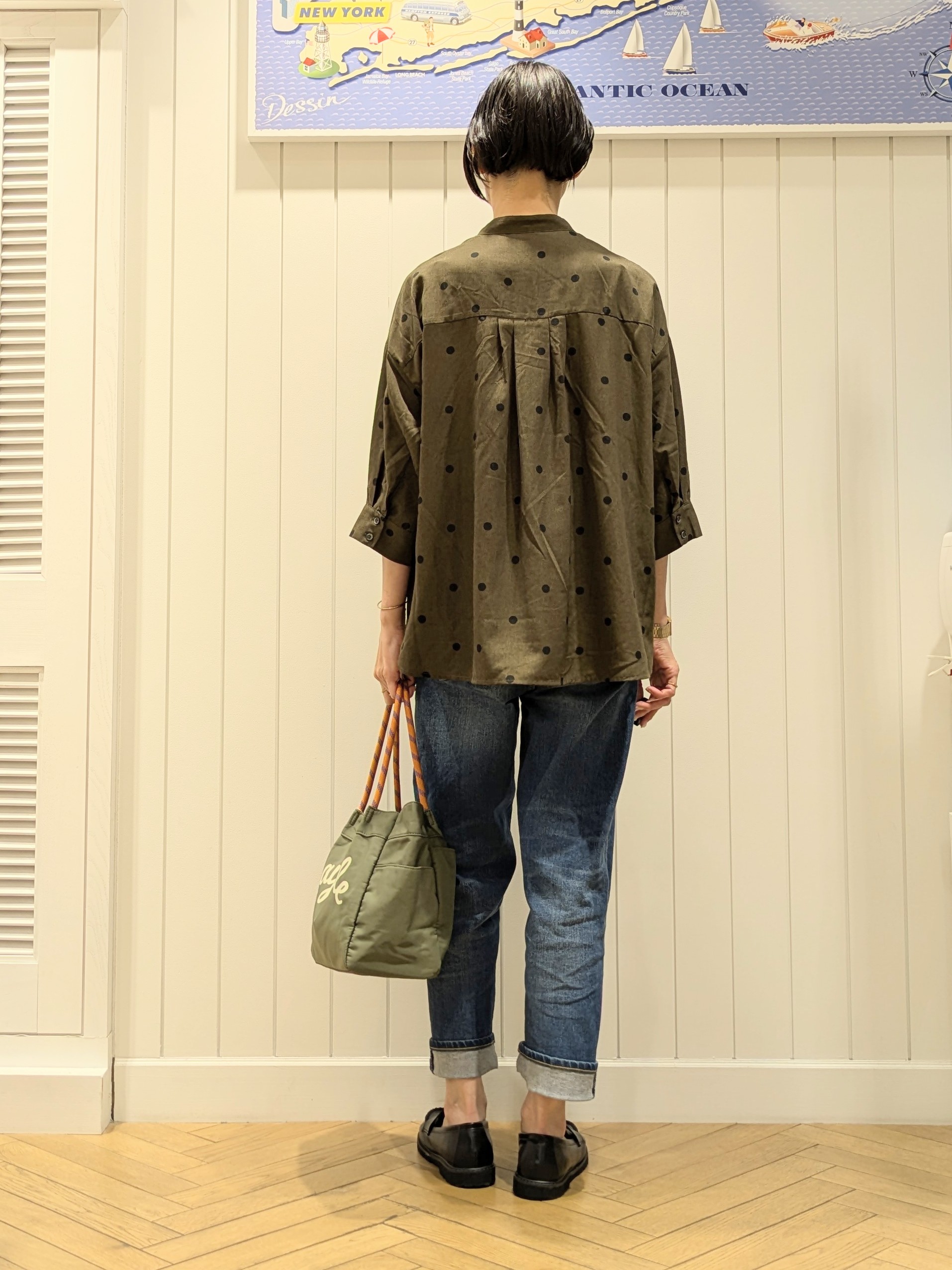 micoさんの「Dessin｜【セットアップ可】ドットプリント ハーフスリーブシャツ」を使ったコーディネート