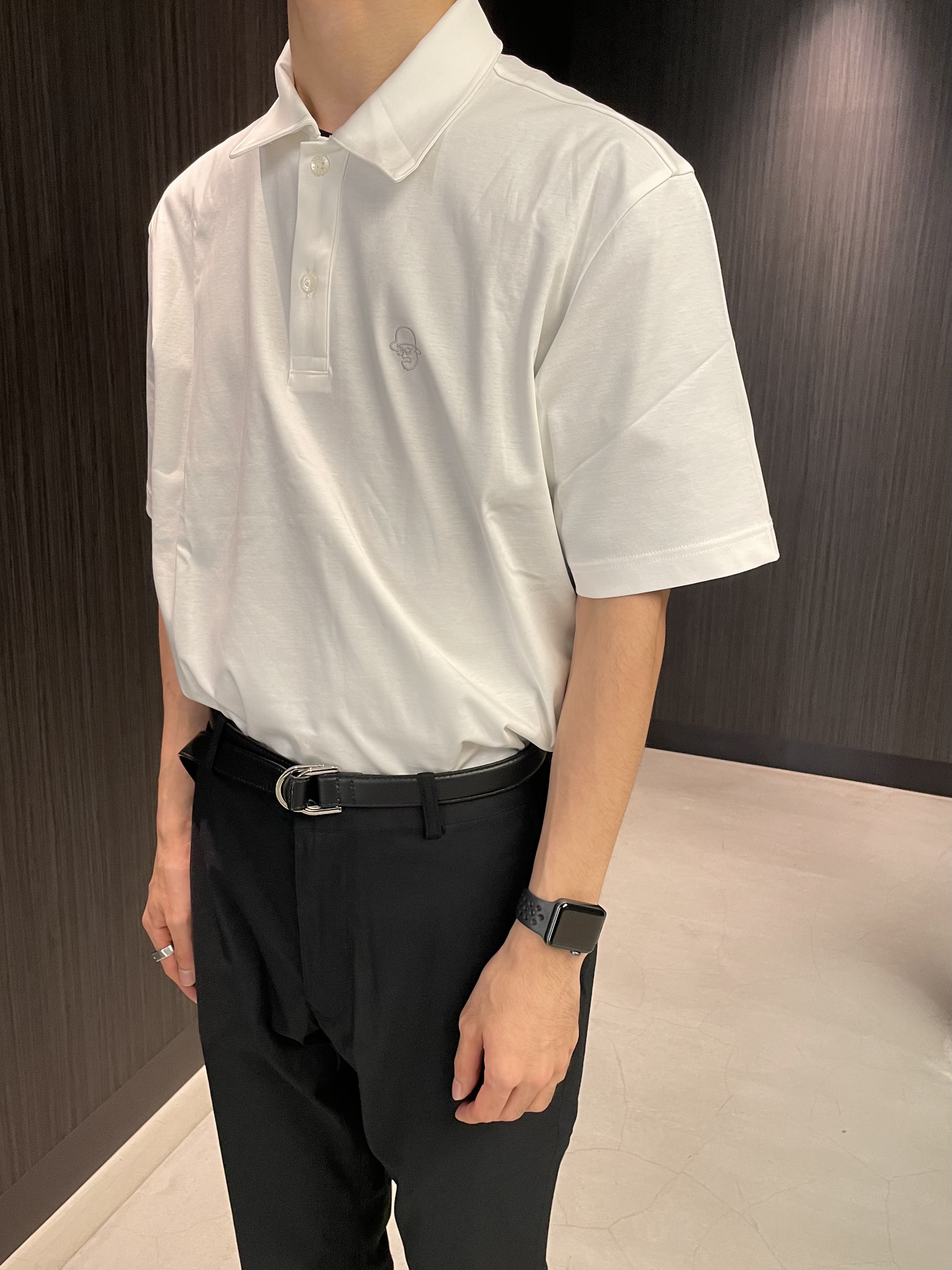 Okdさんの「TAKEO KIKUCHI｜【接触冷感】アイスクリアコットン ワンポイント ポロシャツ」を使ったコーディネート