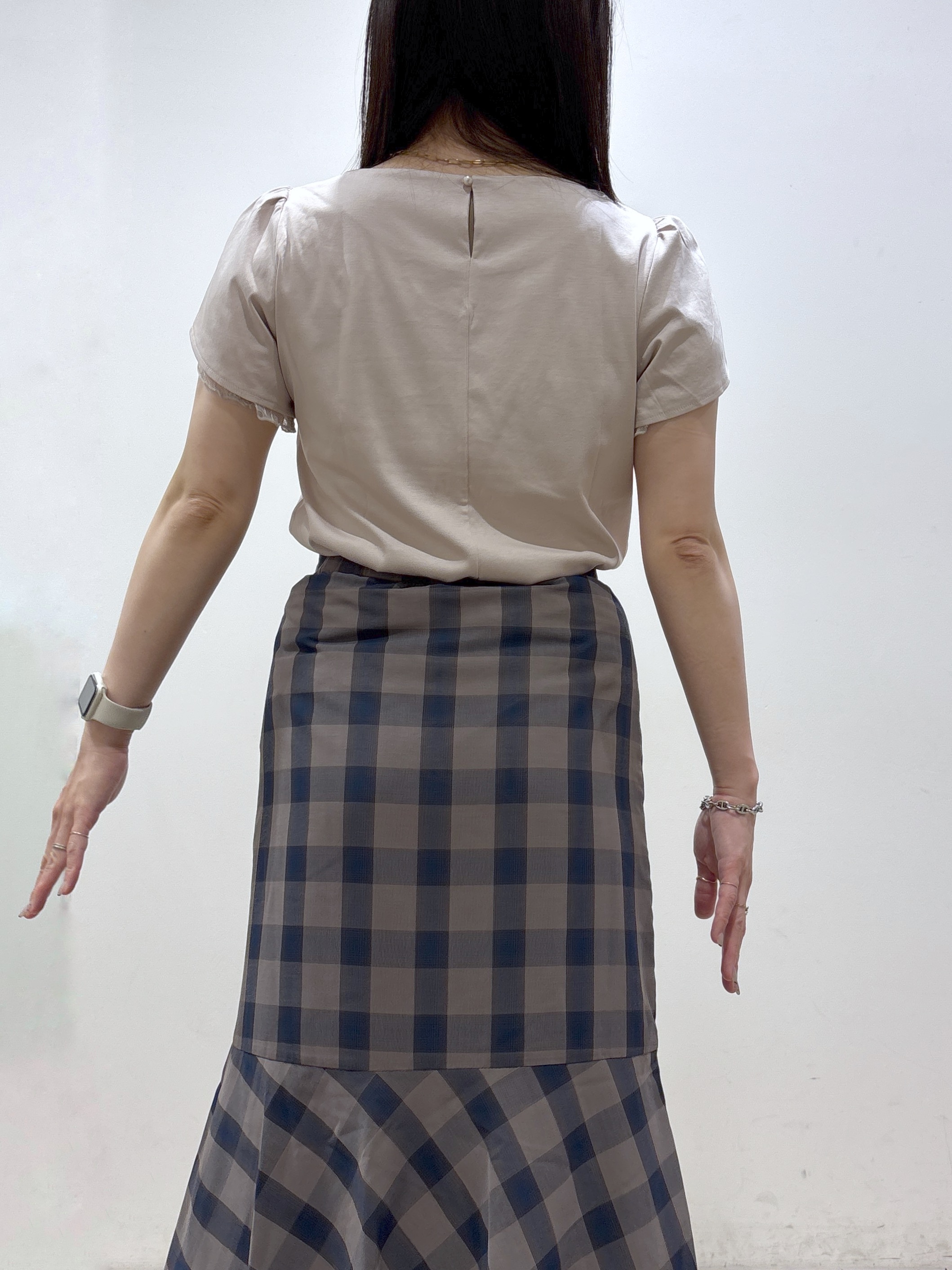 mameさんの「index｜【接触冷感／UVケア】ハートネックレースレイヤードトップス《洗濯機OK／6col》」を使ったコーディネート