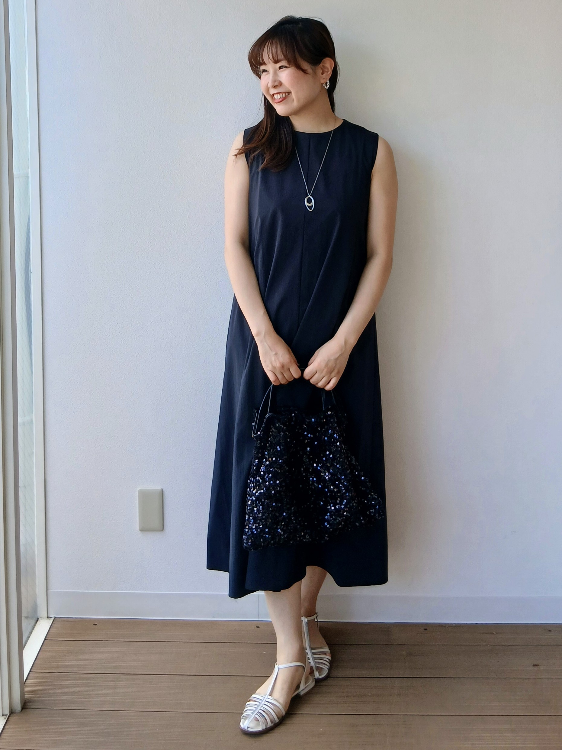 なみきさんの「UNTITLED｜【接触冷感/UVカット/吸水速乾】Aラインロングワンピース」を使ったコーディネート