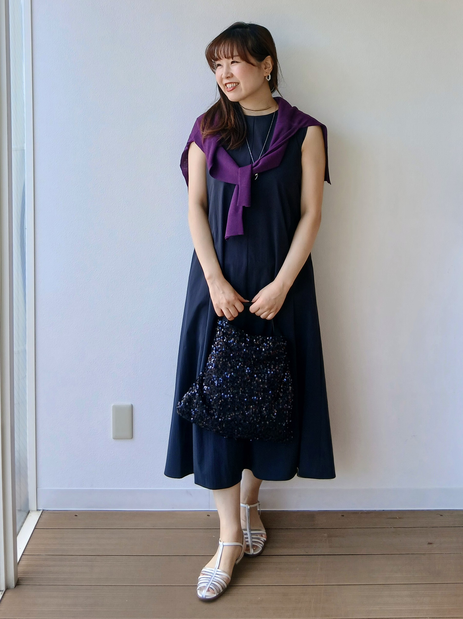 なみきさんの「UNTITLED｜【接触冷感/UVカット/吸水速乾】Aラインロングワンピース」を使ったコーディネート