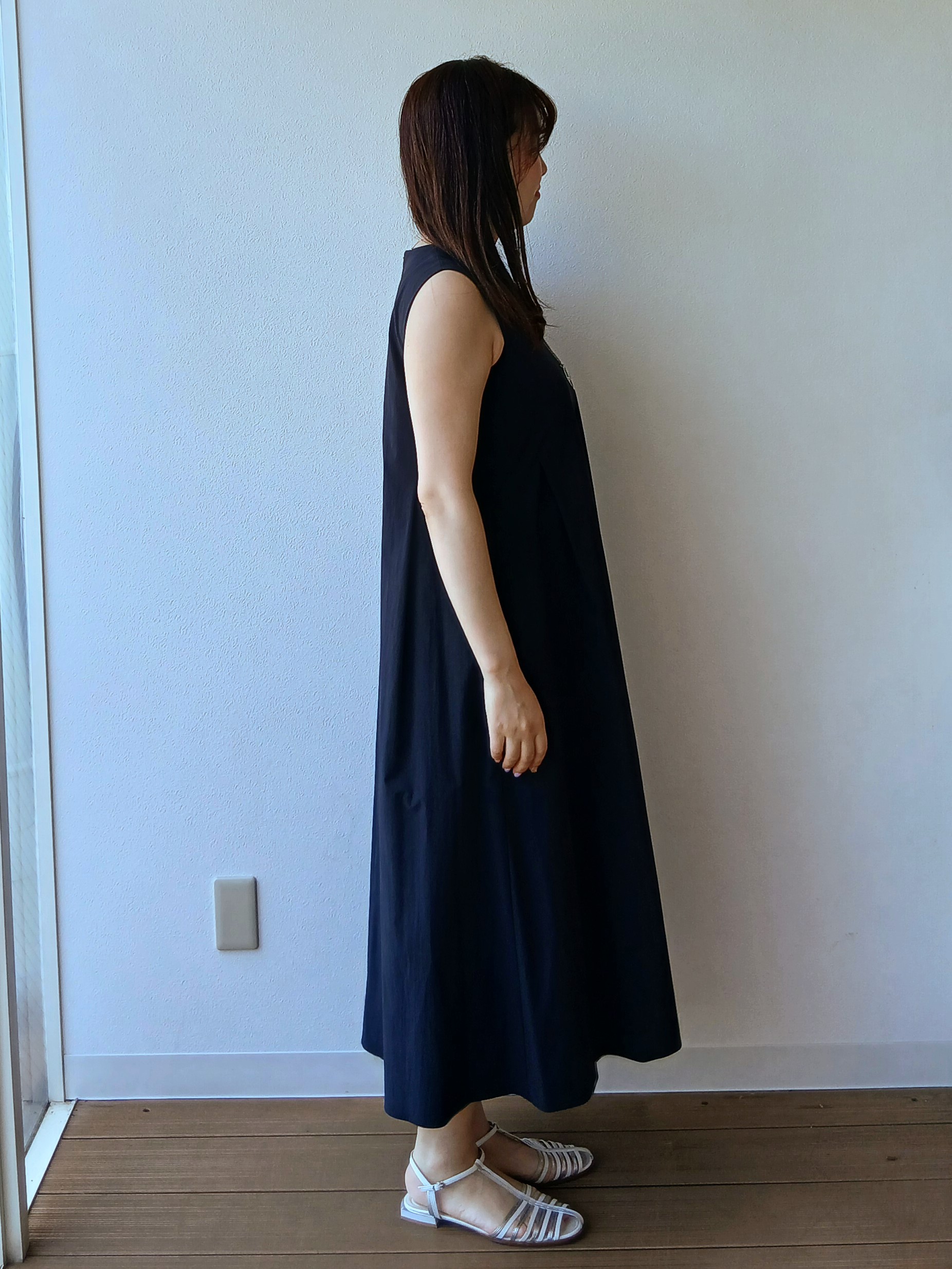 なみきさんの「UNTITLED｜【接触冷感/UVカット/吸水速乾】Aラインロングワンピース」を使ったコーディネート
