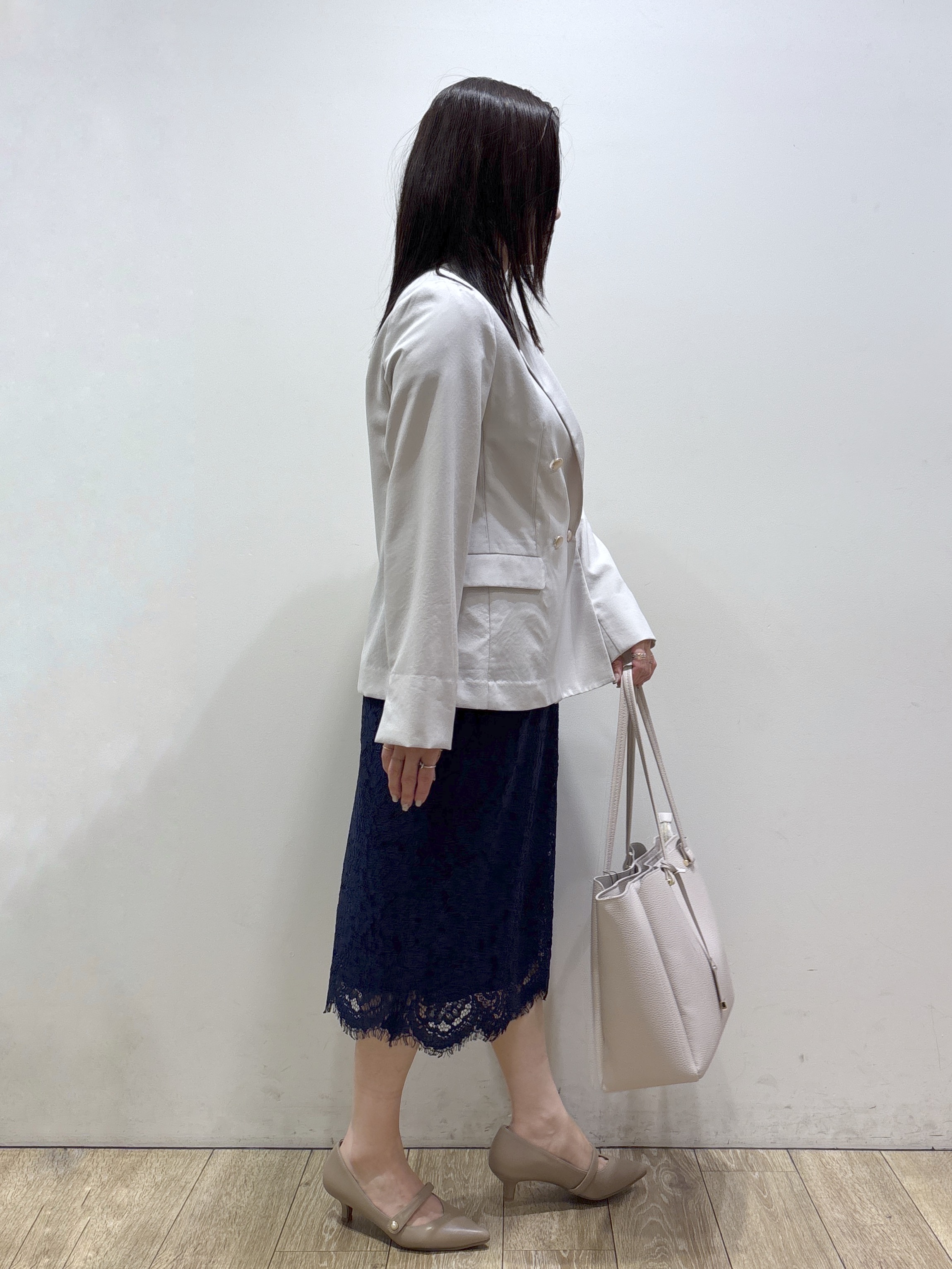 mameさんの「index｜《再入荷》ダブルブレストテーラードジャケット【接触冷感／吸水速乾／イージーアイロン／防シワ／洗濯機O」を使ったコーディネート