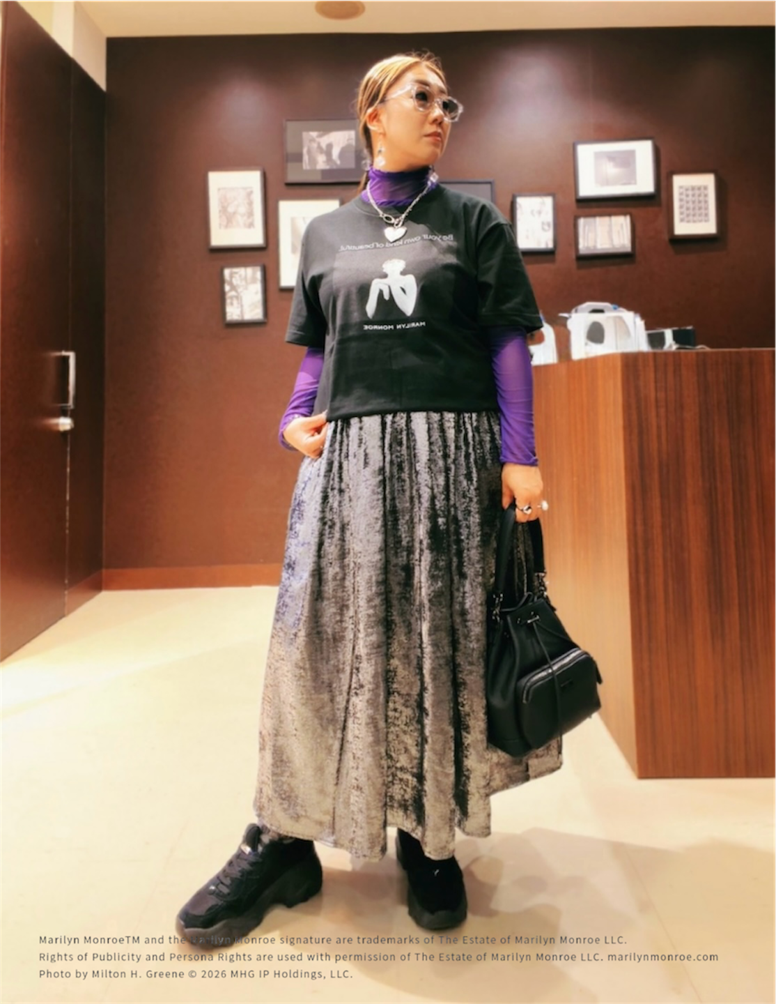 735さんの「TAKEO KIKUCHI｜【別注】マリリン・モンロー/フォトTシャツ」を使ったコーディネート