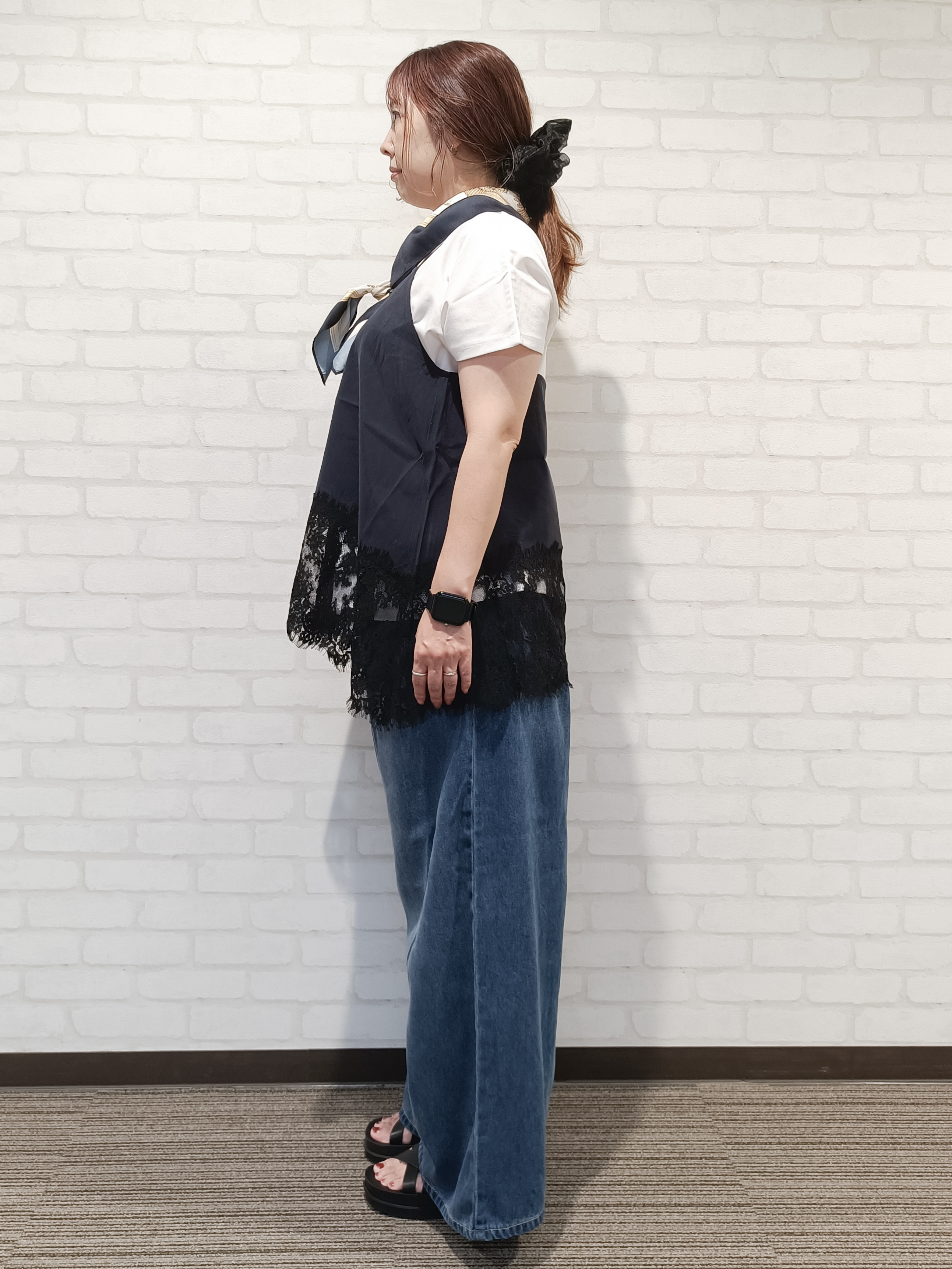 kaoriさんの「OPAQUE.CLIP｜裾レース マットサテンキャミ【洗濯機OK】」を使ったコーディネート