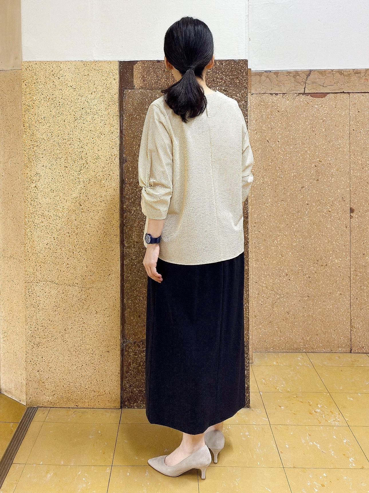 hattoriさんの「INDIVI｜【撥水／UVケア】ねじり袖サッカートップス」を使ったコーディネート
