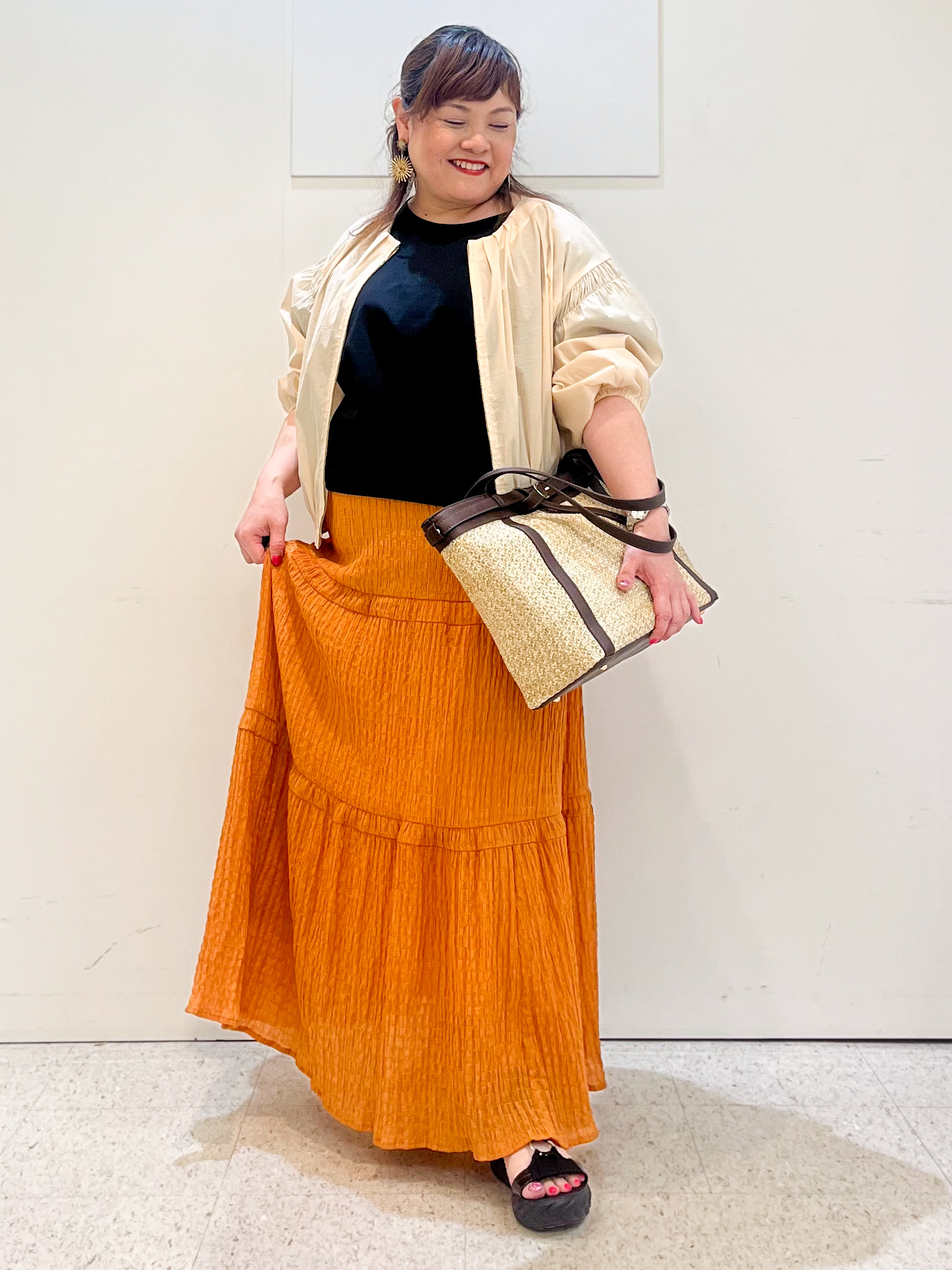 kimmyさんの「Reflect｜【UVカット／接触冷感／吸水速乾】ギャザースリーブカットソー」を使ったコーディネート
