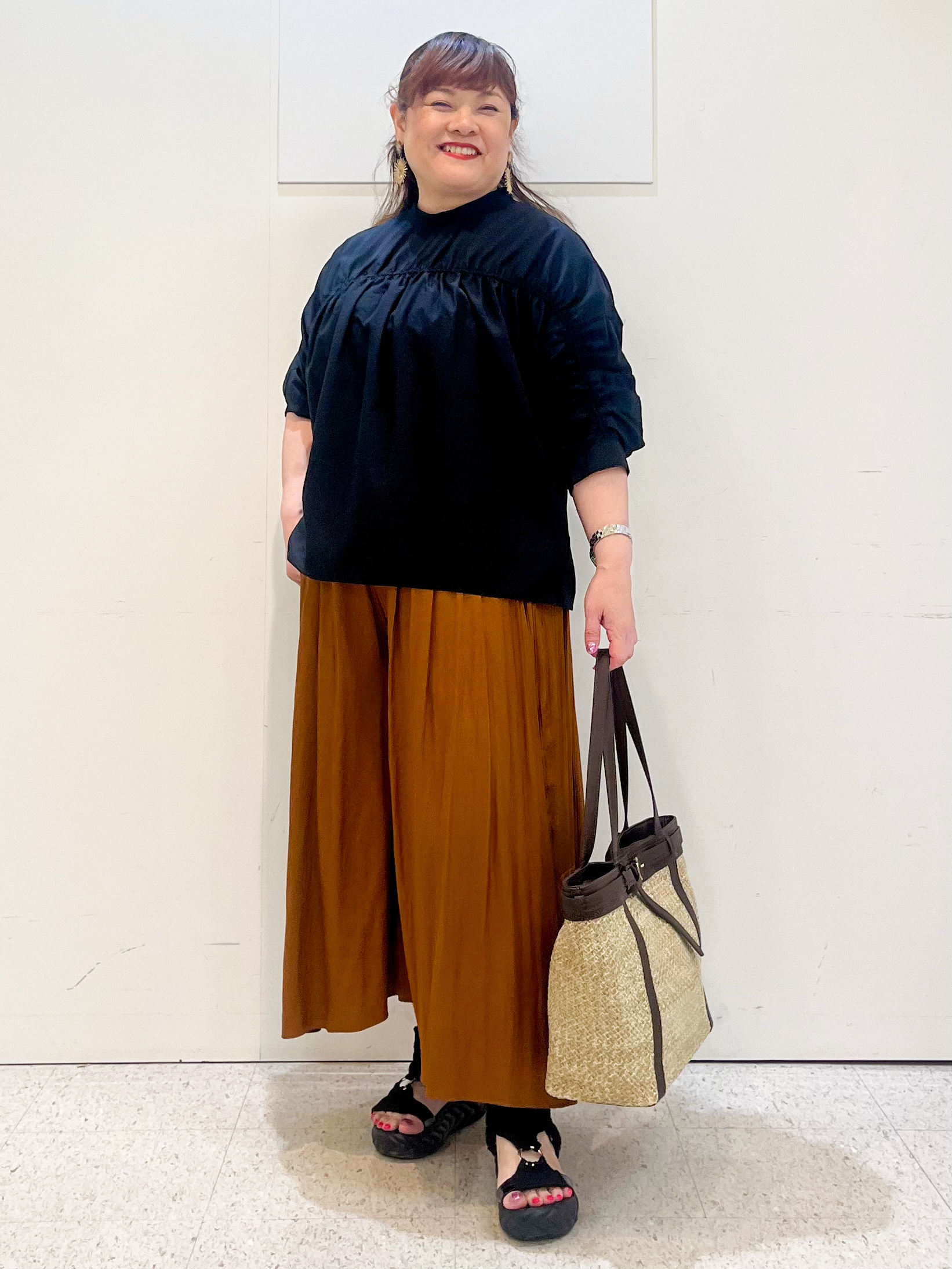 kimmyさんの「Reflect｜【手洗い可】プチハイネック ギャザーブラウス」を使ったコーディネート