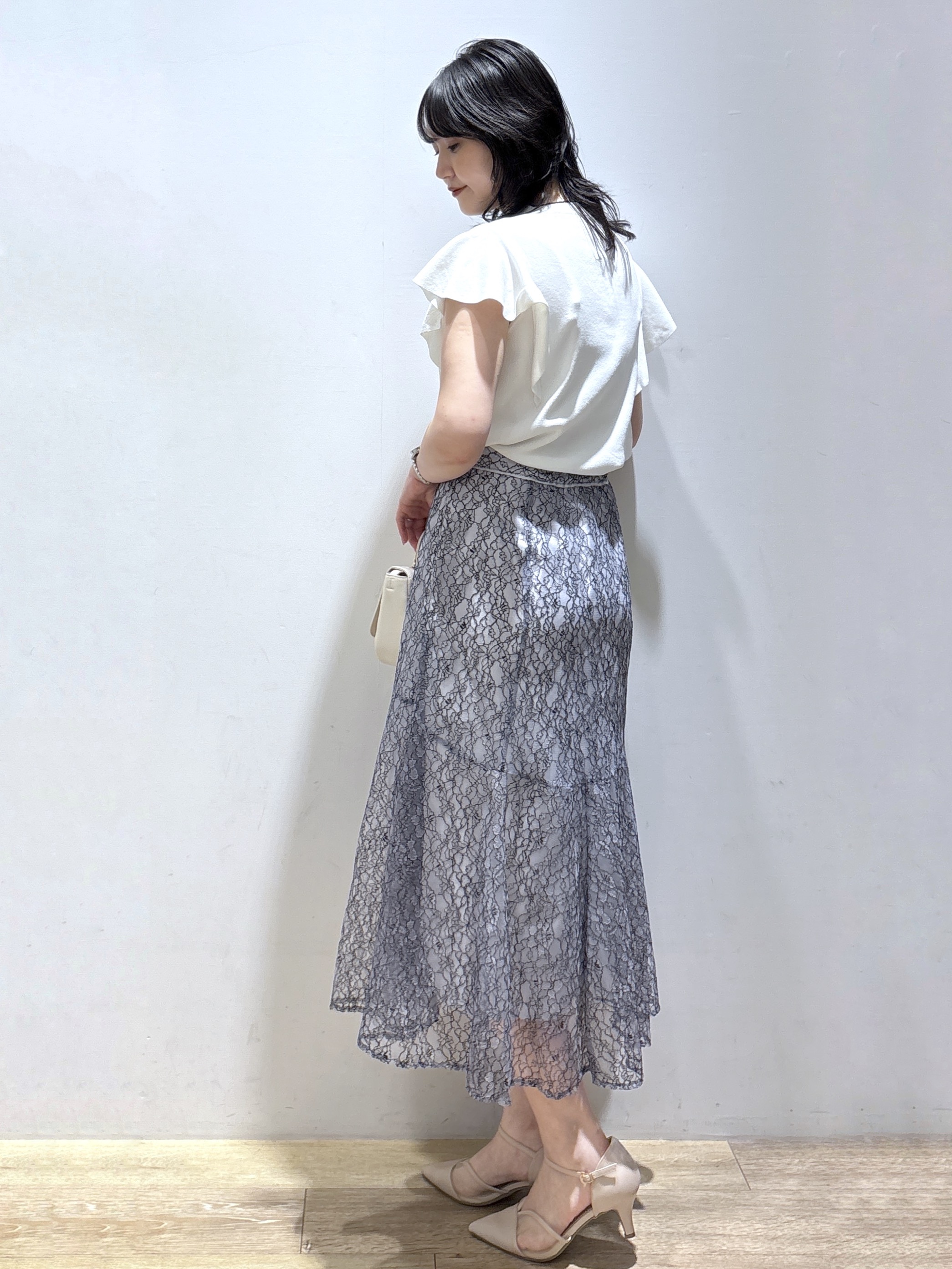 mizukiさんの「index｜【UVケア／接触冷感】バイカラーボウタイフリルトップス《洗濯機OK》」を使ったコーディネート