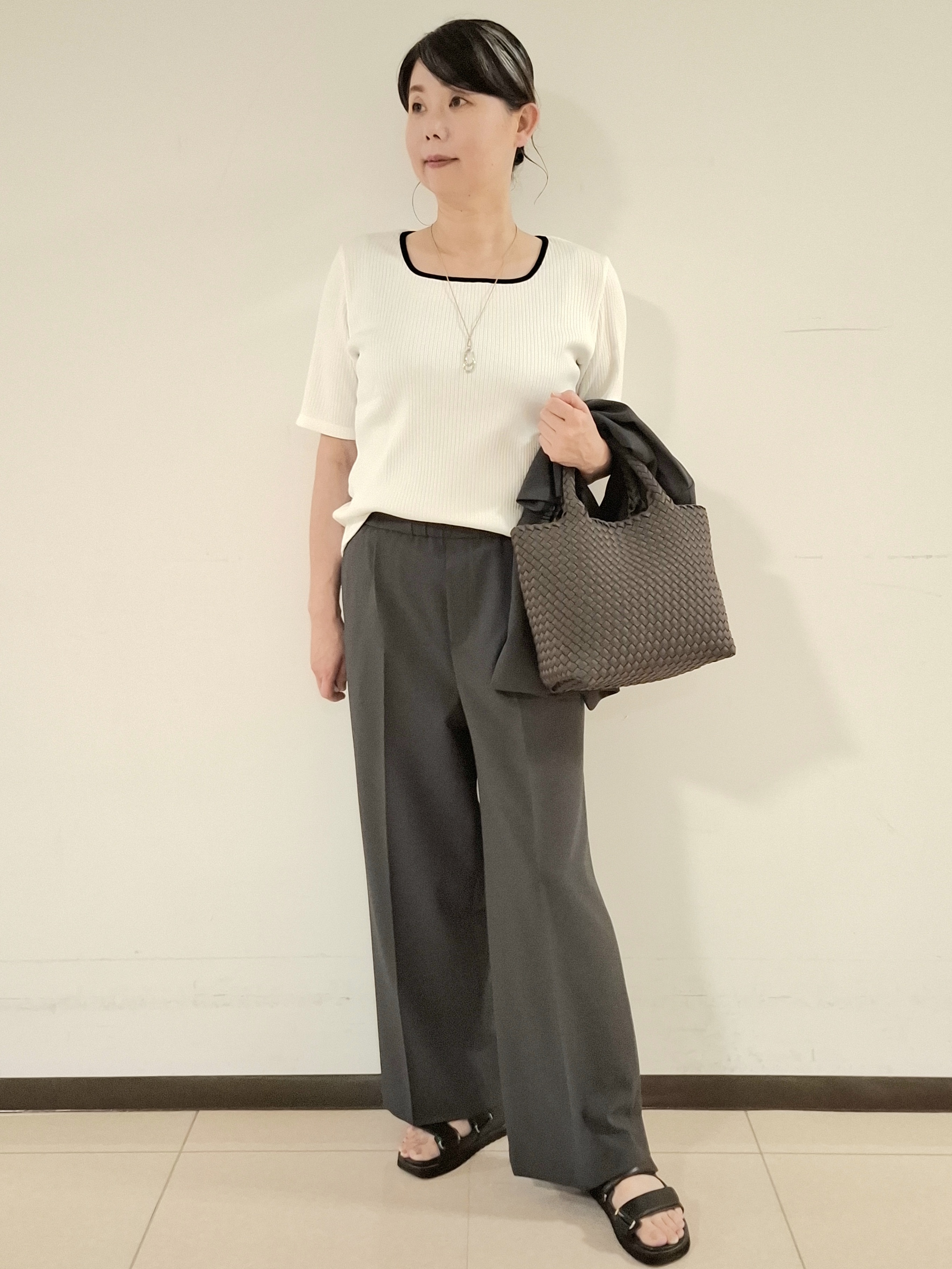ねぎさんの「UNTITLED｜【セットアップ可/UVカット/通気性】エアリークール半袖ジャケット」を使ったコーディネート