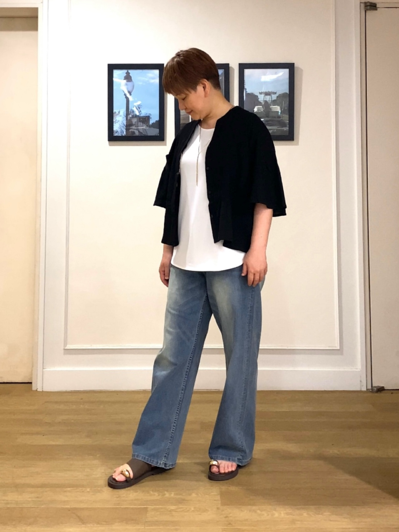 Hiroさんの「Dessin｜フレアスリーブ スキッパーブラウス」を使ったコーディネート
