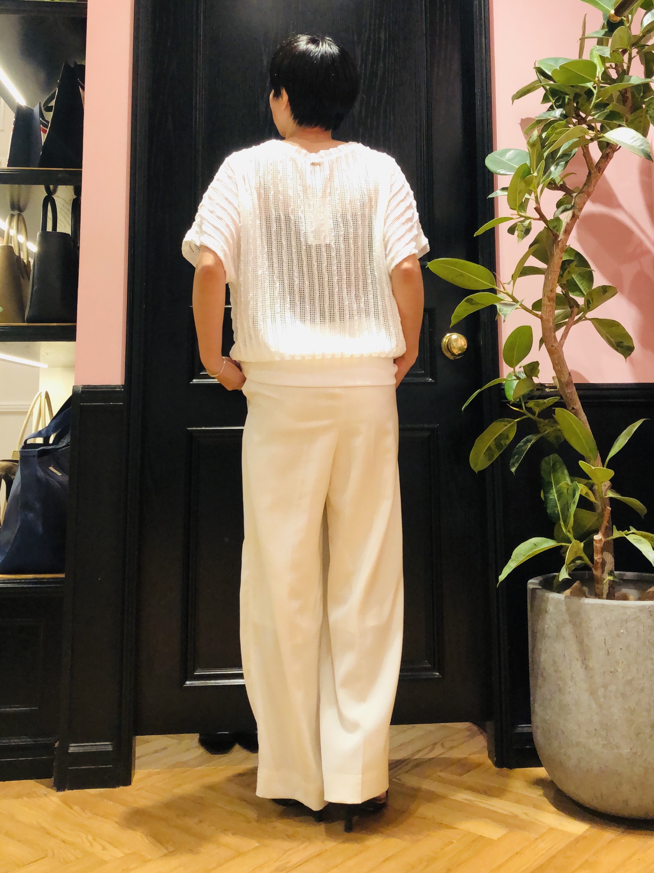 OGATAさんの「DRESSTERIOR｜【体系カバー/日除け】ドルマンスリーブ シアーメッシュプルオーバー」を使ったコーディネート