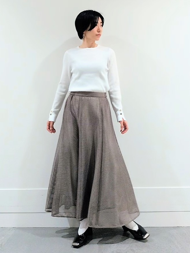 ミズタさんの「UNTITLED｜【アンサンブル可/洗える】ワイドリブニット」を使ったコーディネート