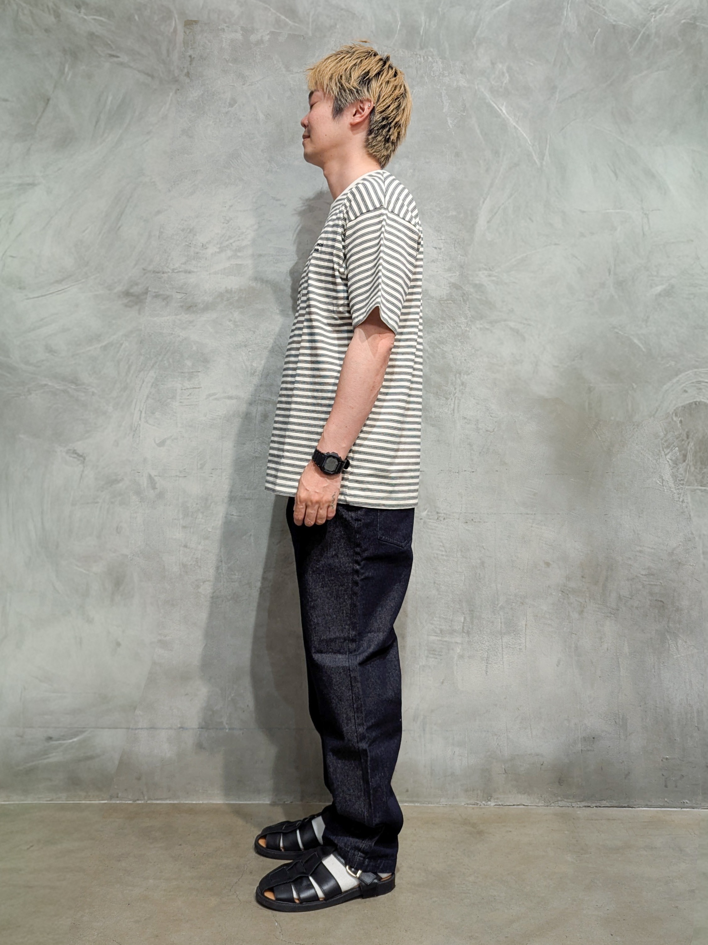 daiさんの「THE SHOP TK｜COOLボーダー 半袖Tシャツ 接触冷感／洗濯機OK」を使ったコーディネート