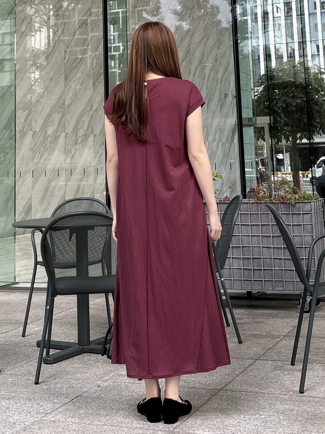 sayaさんの「grove｜【低身長さんも選べる着丈】モクロディフレンチワンピース」を使ったコーディネート