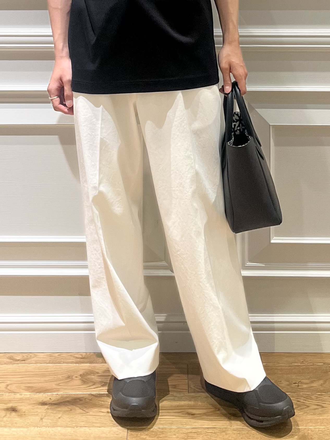 Watanabeさんの「DRESSTERIOR｜【接触冷感／抗菌防臭／消臭】ICE CLEAR COTTON オーバーフィットTシャツ」を使ったコーディネート
