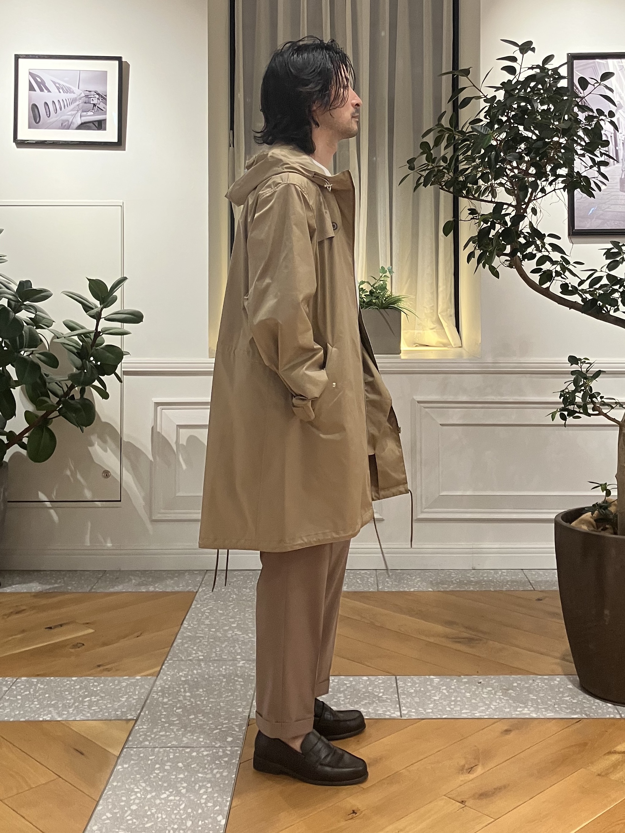 junyaさんの「DRESSTERIOR｜【撥水素材】レインプルーフ フーデッドコート」を使ったコーディネート