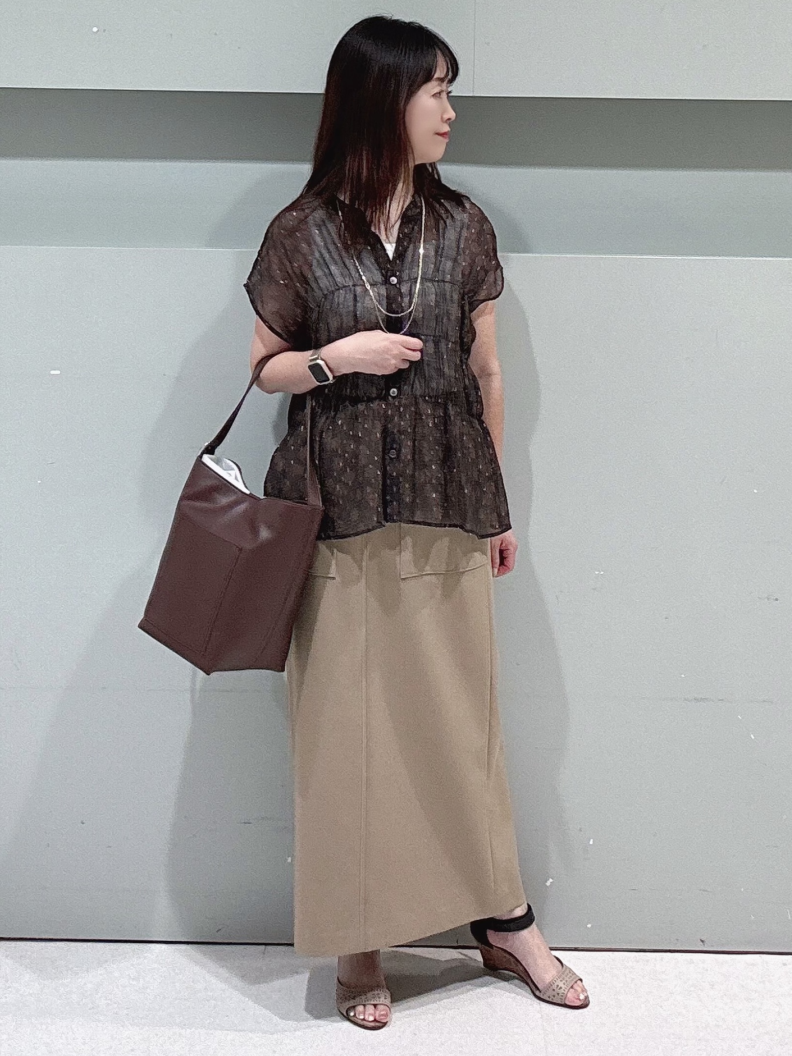 makiさんの「UNTITLED｜ヴィンテージドットブラウス」を使ったコーディネート