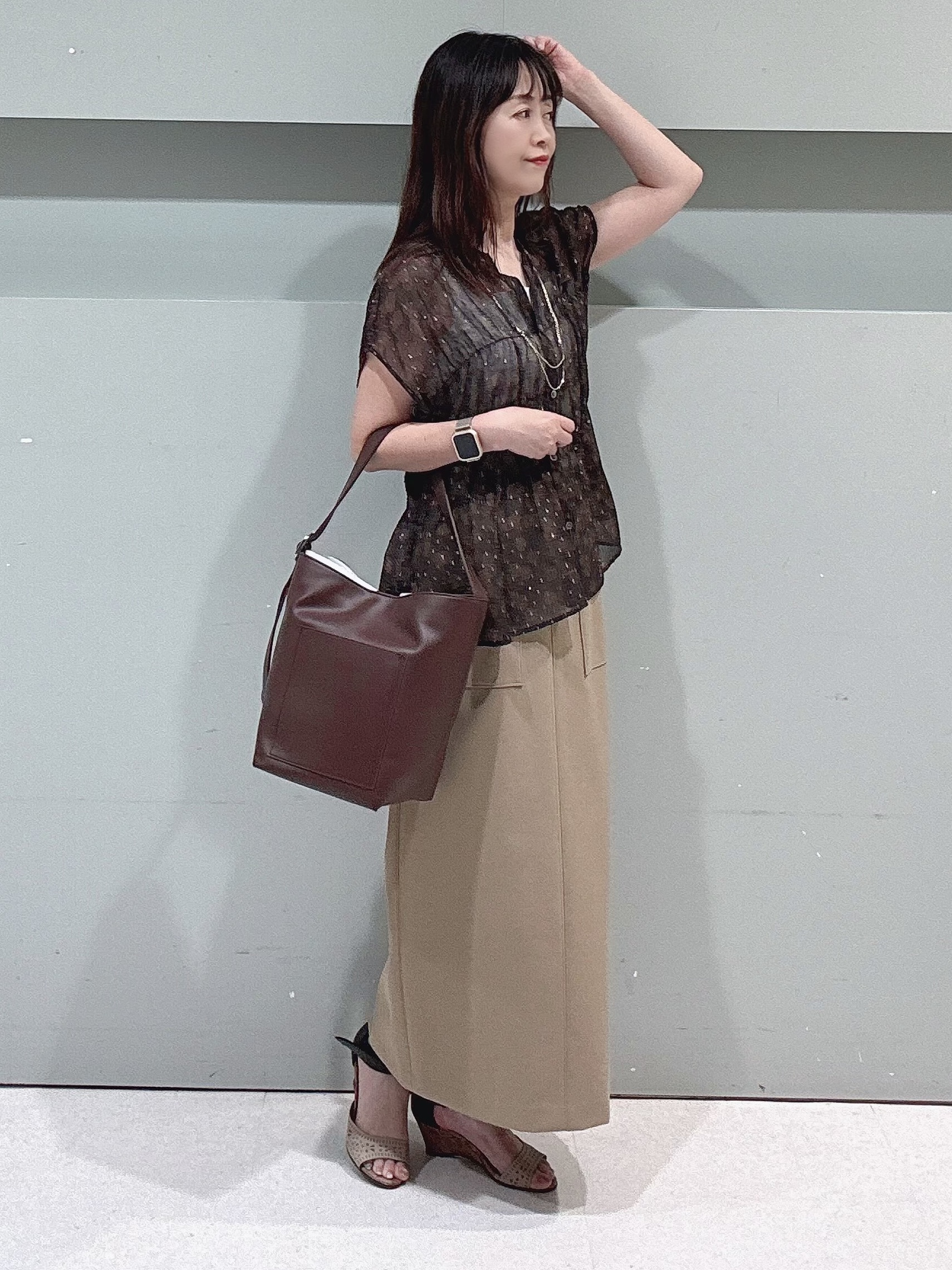 makiさんの「UNTITLED｜ヴィンテージドットブラウス」を使ったコーディネート