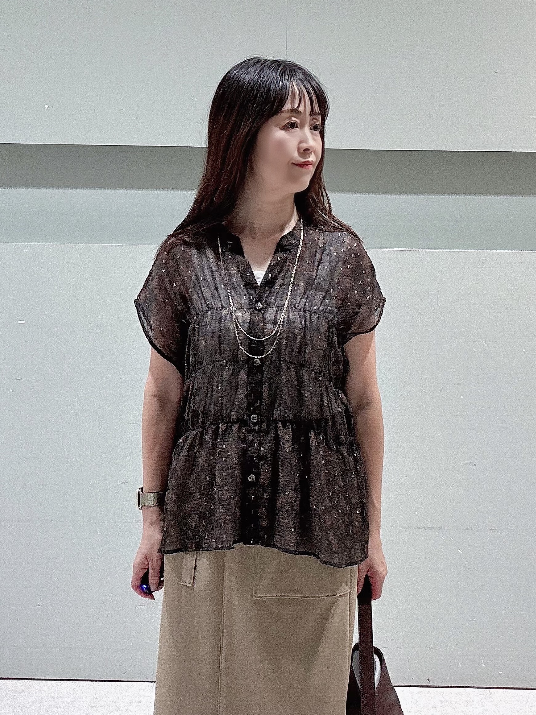 makiさんの「UNTITLED｜ヴィンテージドットブラウス」を使ったコーディネート