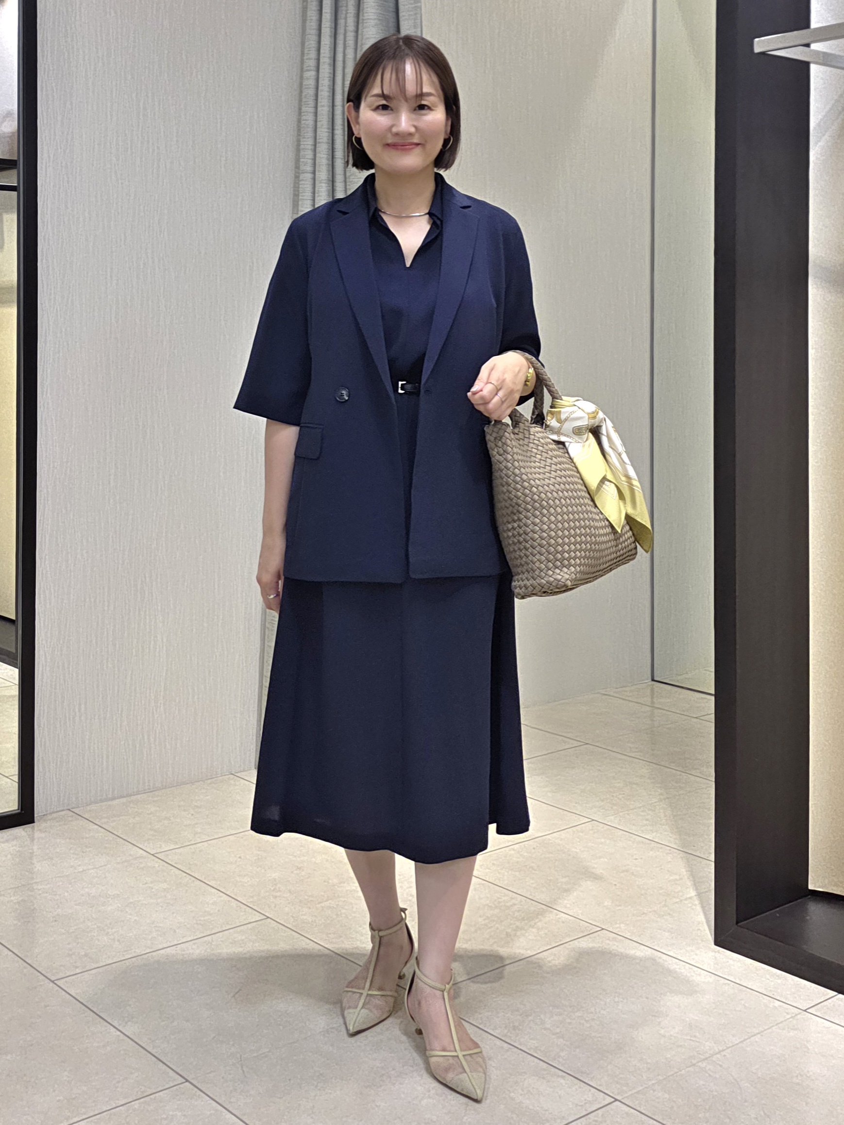 naokoさんの「UNTITLED｜【セットアップ可/UVカット/通気性】エアリークール半袖ジャケット」を使ったコーディネート