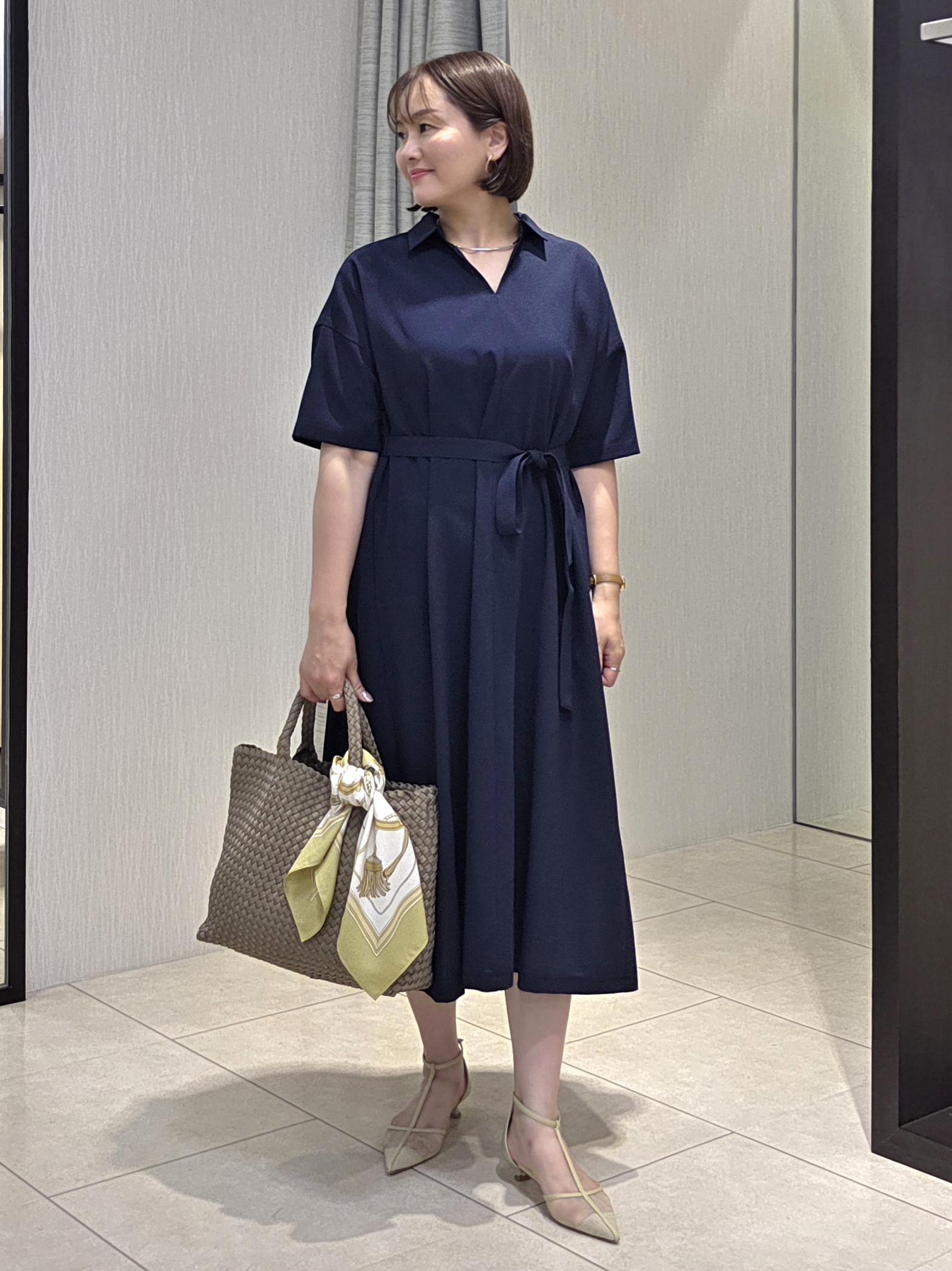 naokoさんの「UNTITLED｜【セットアップ可/UVカット/通気性】エアリークール半袖ジャケット」を使ったコーディネート