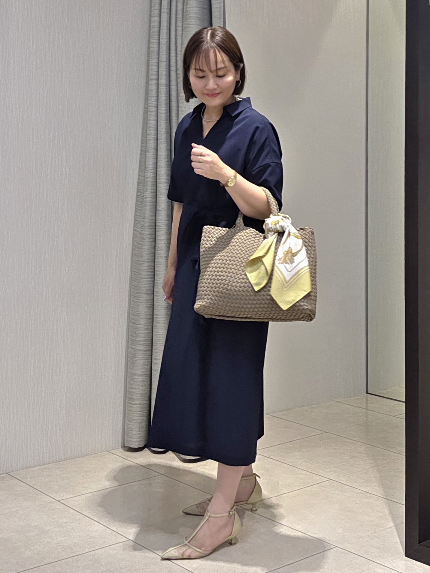 naokoさんの「UNTITLED｜【セットアップ可/UVカット/通気性】エアリークール半袖ジャケット」を使ったコーディネート