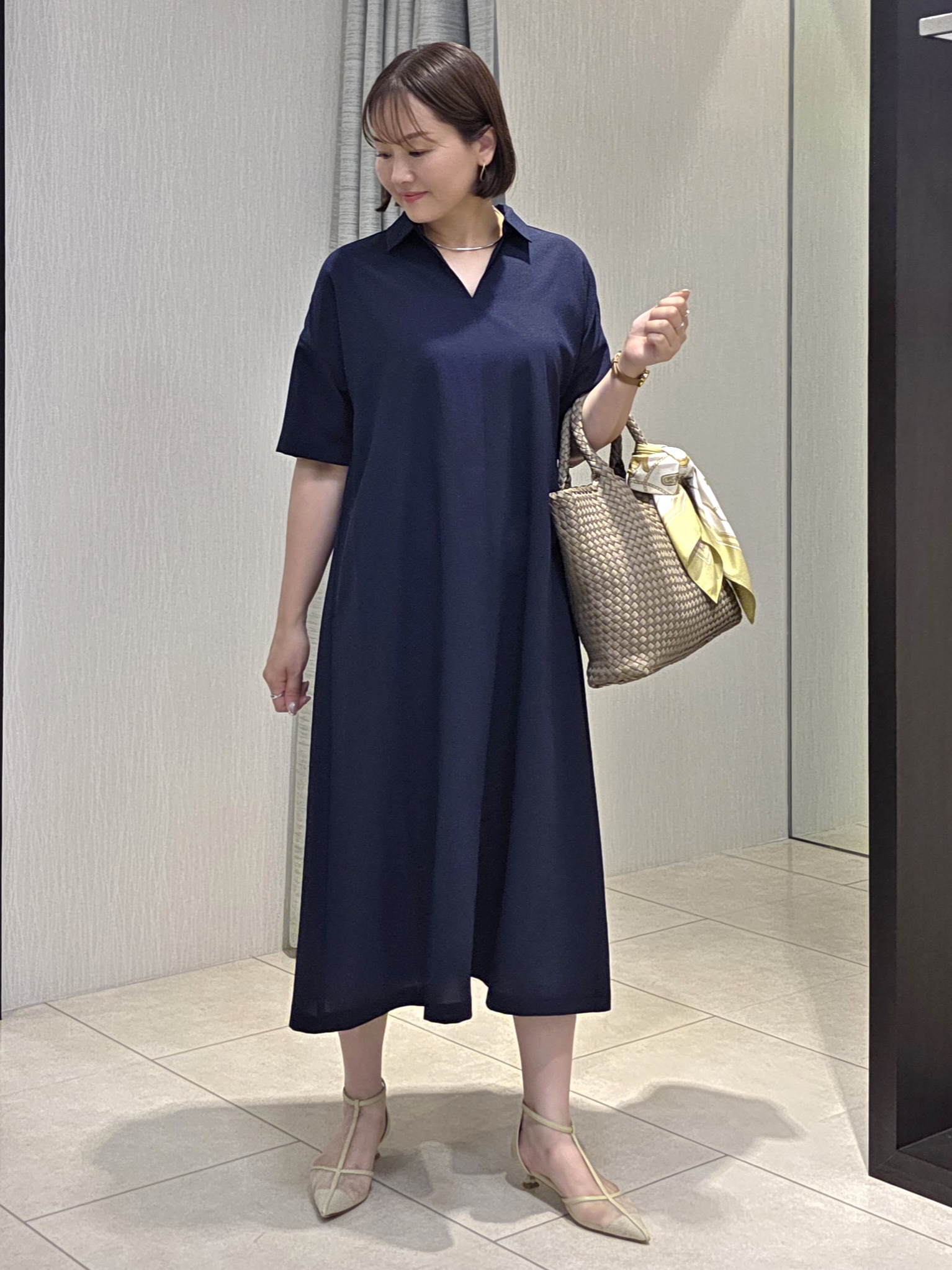 naokoさんの「UNTITLED｜【セットアップ可/UVカット/通気性】エアリークール半袖ジャケット」を使ったコーディネート