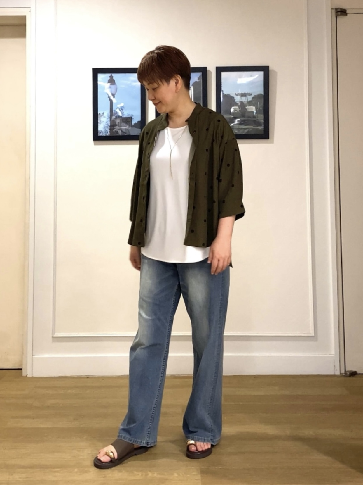Hiroさんの「Dessin｜【セットアップ可】ドットプリント ハーフスリーブシャツ」を使ったコーディネート