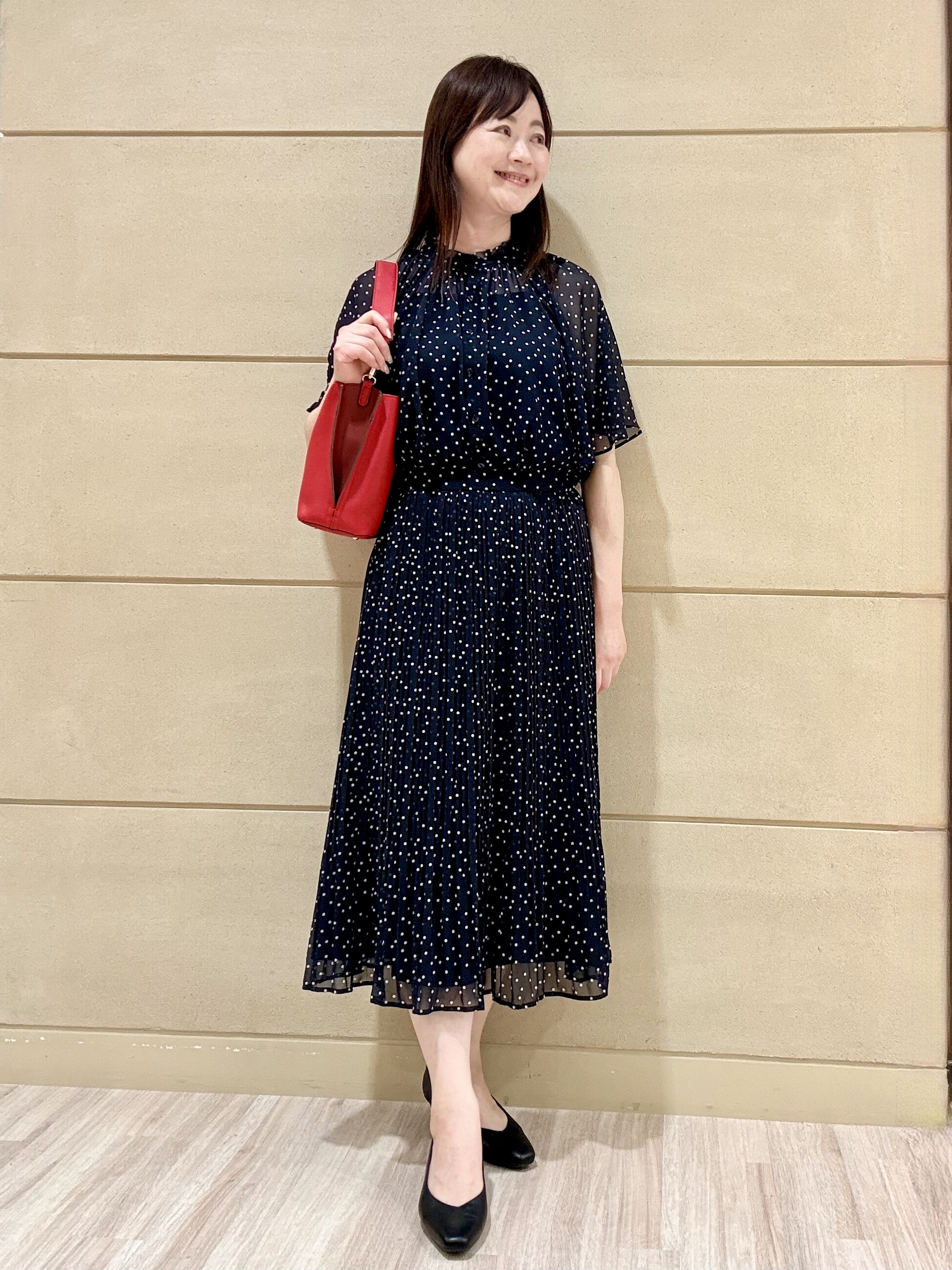 Marさんの「Reflect｜【セットアップ／手洗い可】ドット柄シアーブラウス」を使ったコーディネート