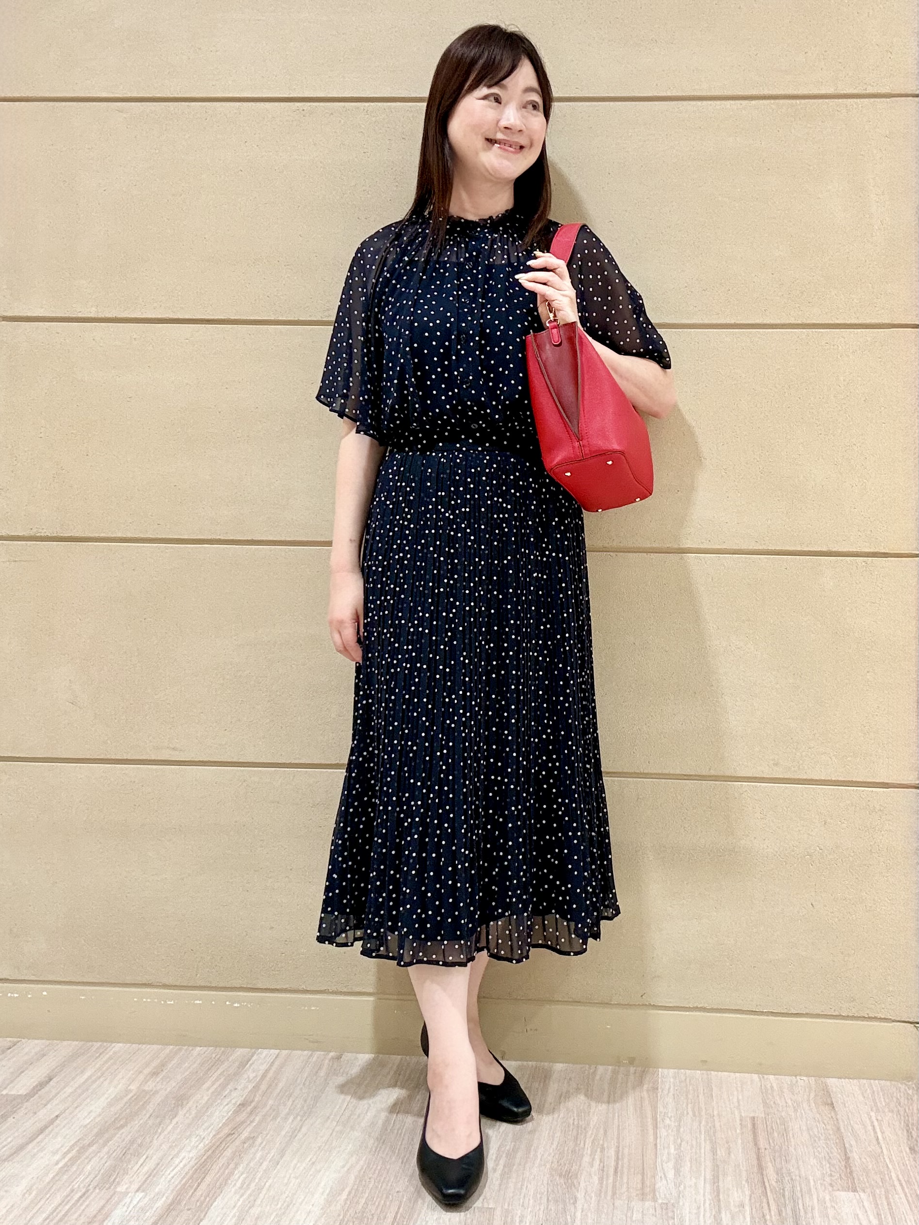 Marさんの「Reflect｜【セットアップ／手洗い可】ドット柄シアーブラウス」を使ったコーディネート