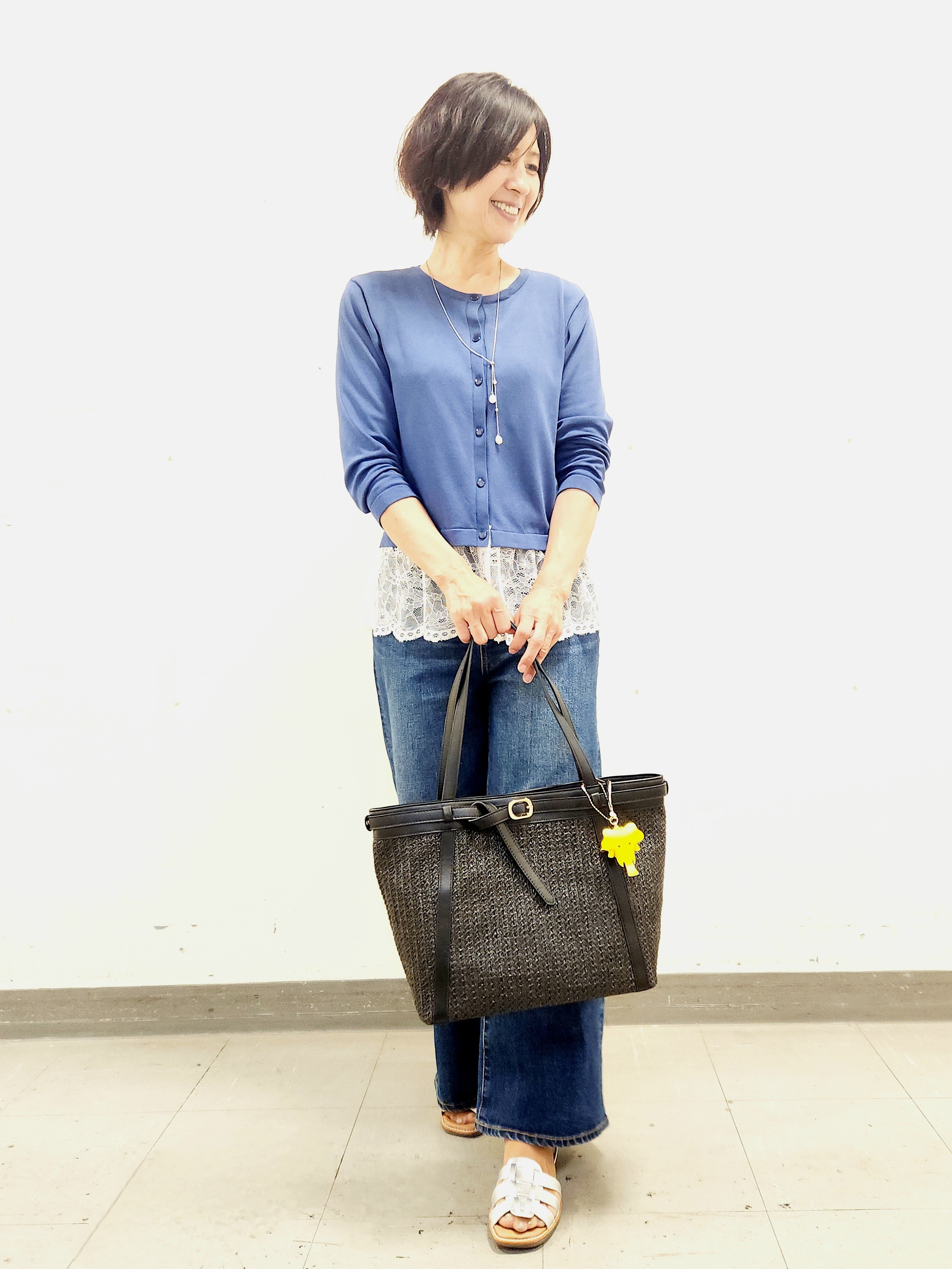 mayumayuさんの「Reflect｜【手洗い可】レースデザインニットカーディガン」を使ったコーディネート