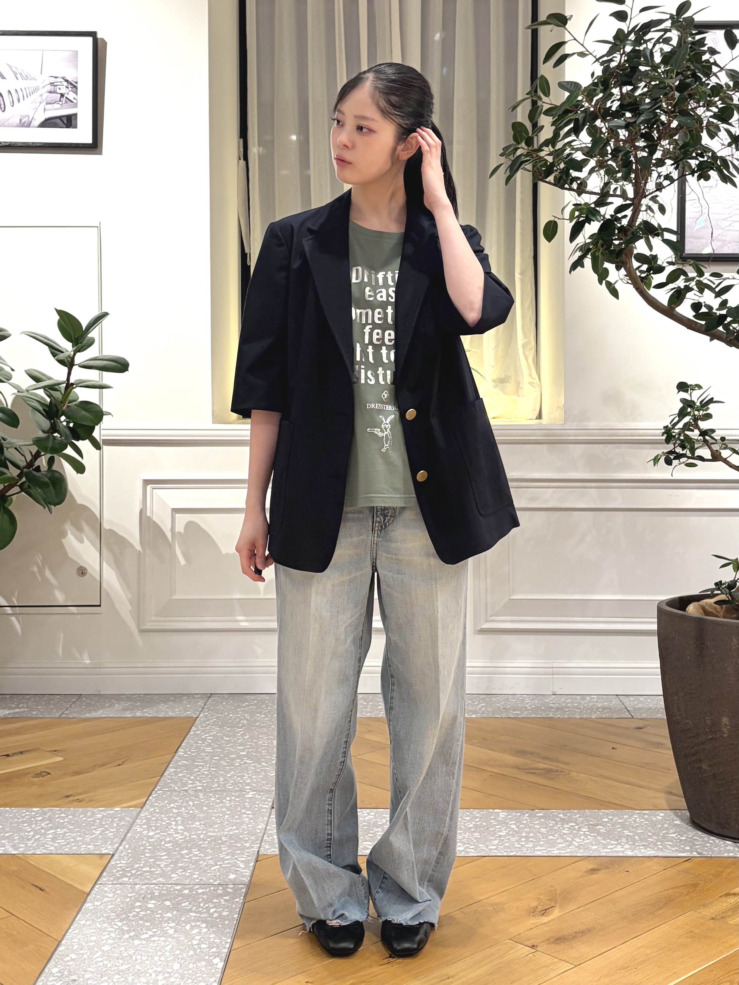 pupiさんの「DRESSTERIOR｜【接触冷感/セットアップ可】 2WAYストレッチスリークオータージャケット」を使ったコーディネート