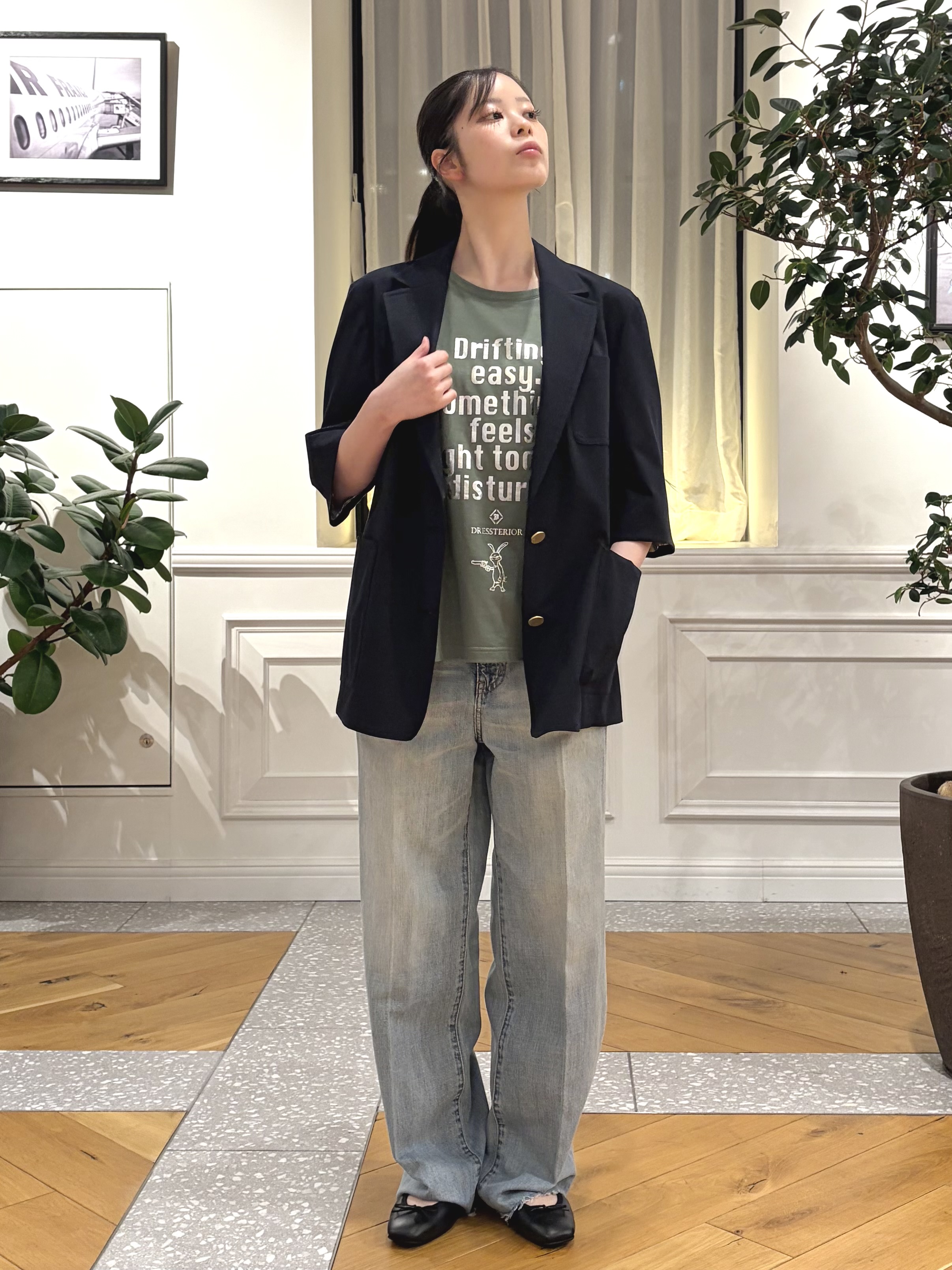 pupiさんの「DRESSTERIOR｜【接触冷感/セットアップ可】 2WAYストレッチスリークオータージャケット」を使ったコーディネート