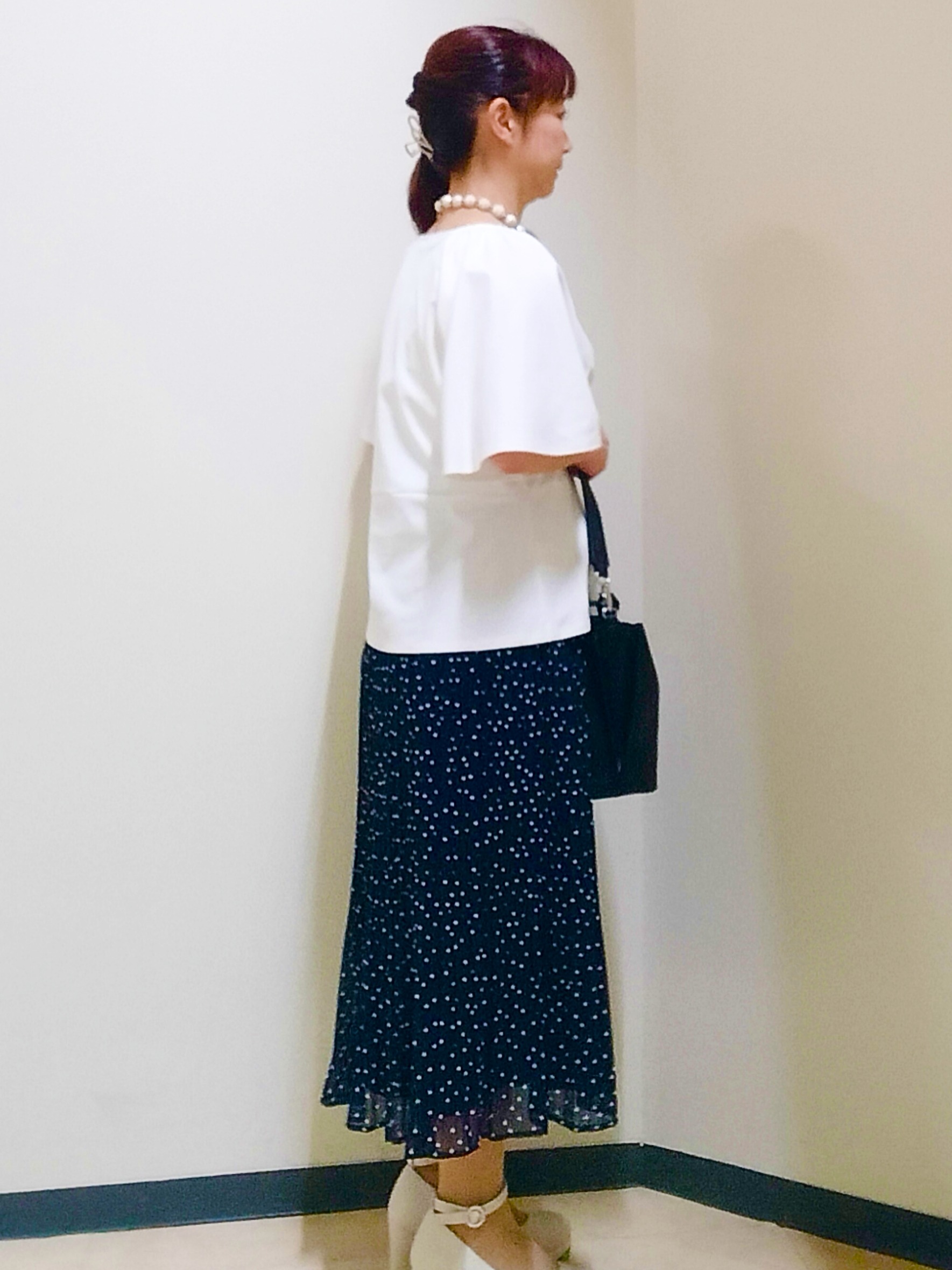 花さんの「Reflect｜【UVカット／接触冷感／吸水速乾】フレアスリーブペプラムカットソー」を使ったコーディネート