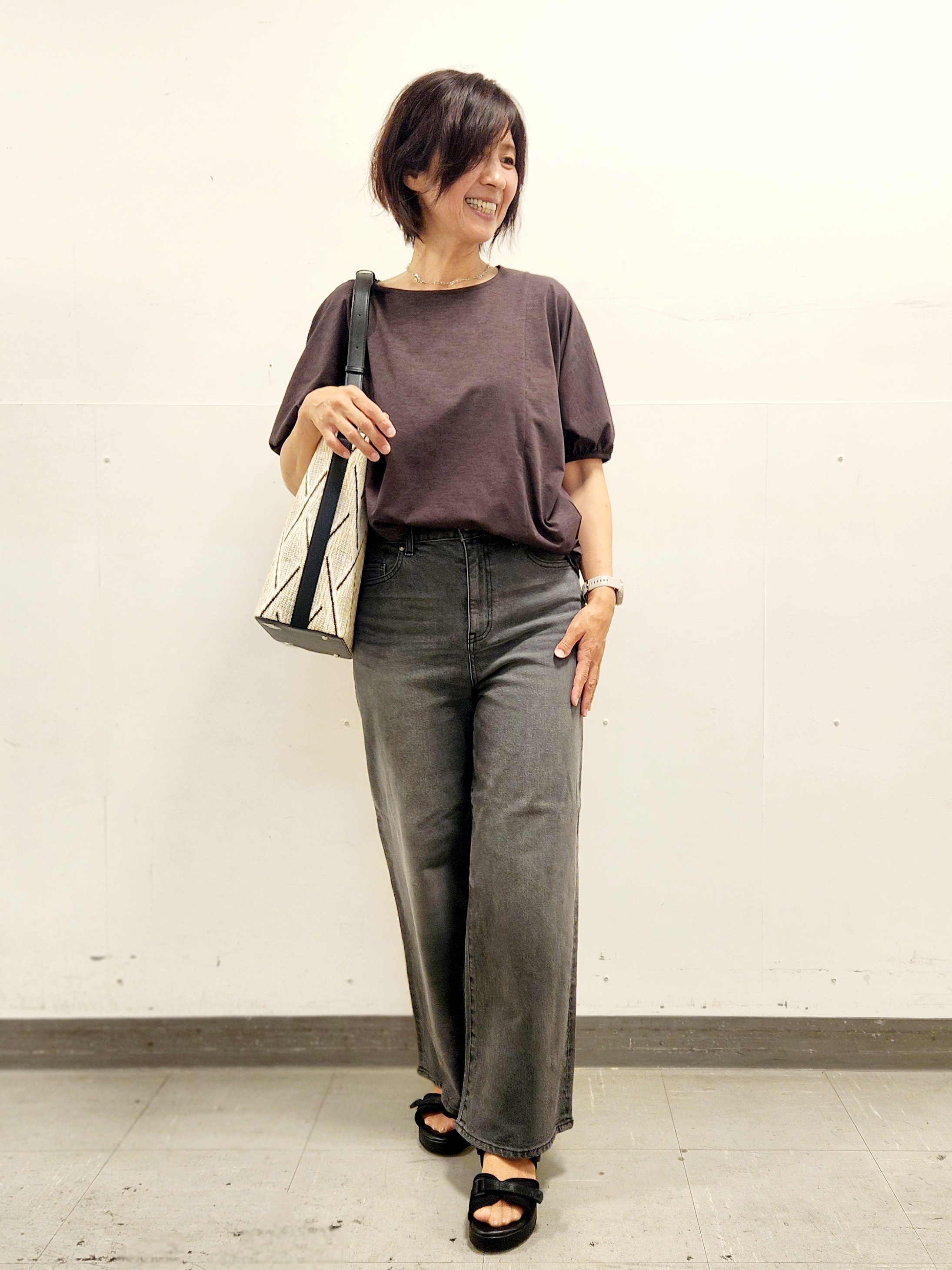 mayumayuさんの「Reflect｜【UVカット／接触冷感／吸水速乾】ギャザースリーブカットソー」を使ったコーディネート