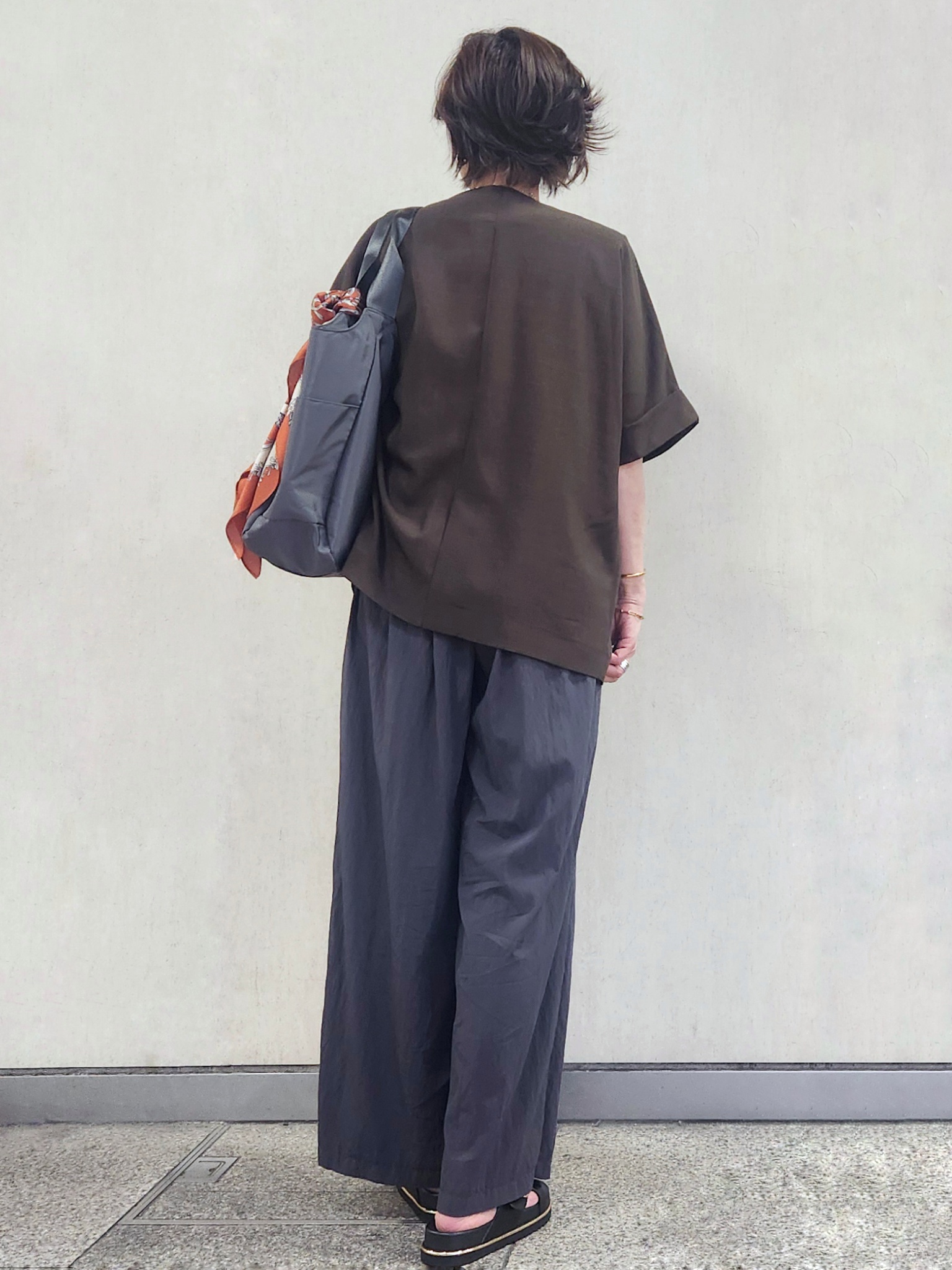 milkyさんの「OPAQUE.CLIP｜【接触冷感／吸水速乾／通気性】リネンライクジャケット《防シワ／洗濯機OK》」を使ったコーディネート