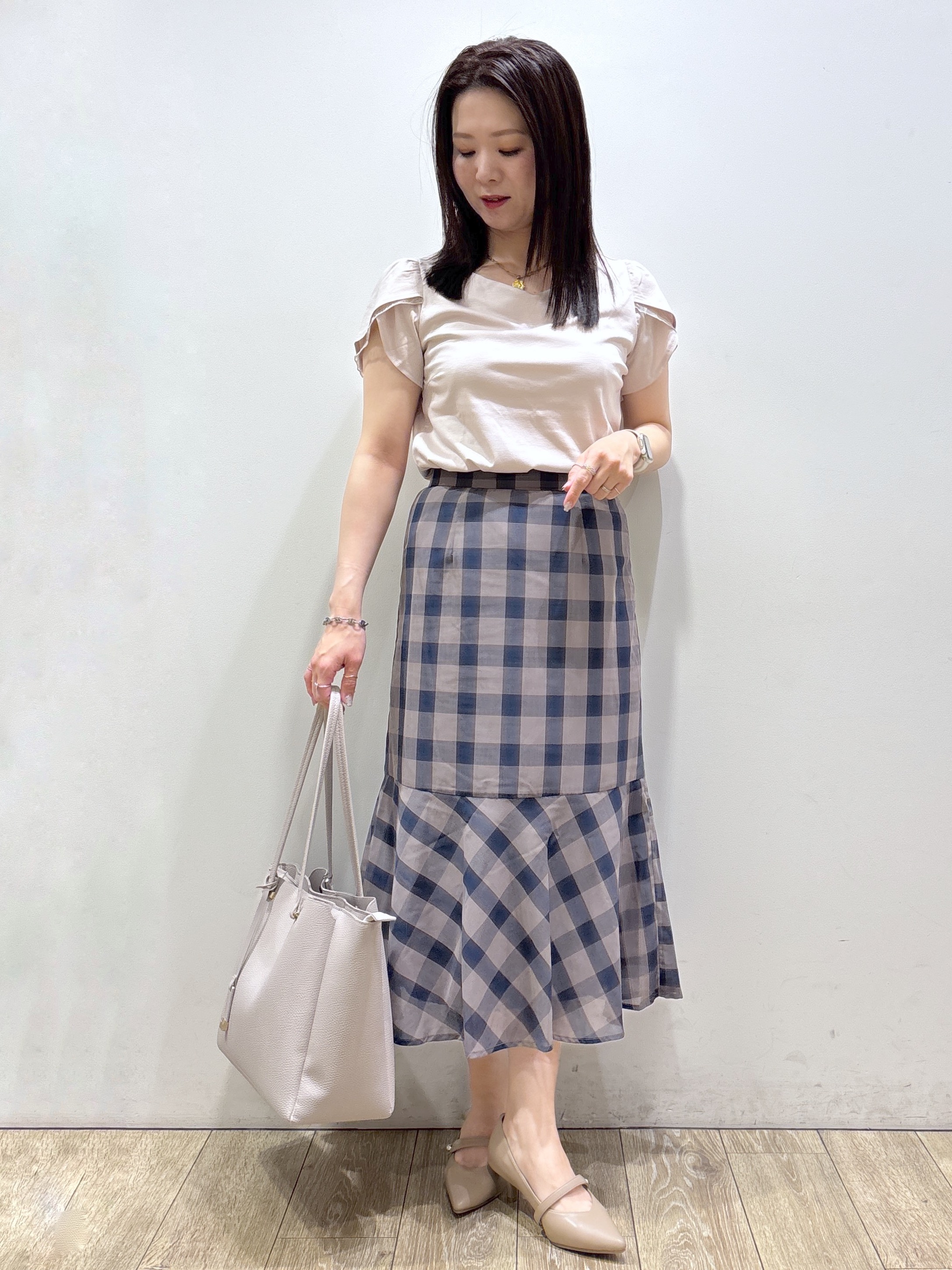 mameさんの「index｜【接触冷感／UVケア】ハートネックレースレイヤードトップス《洗濯機OK／6col》」を使ったコーディネート
