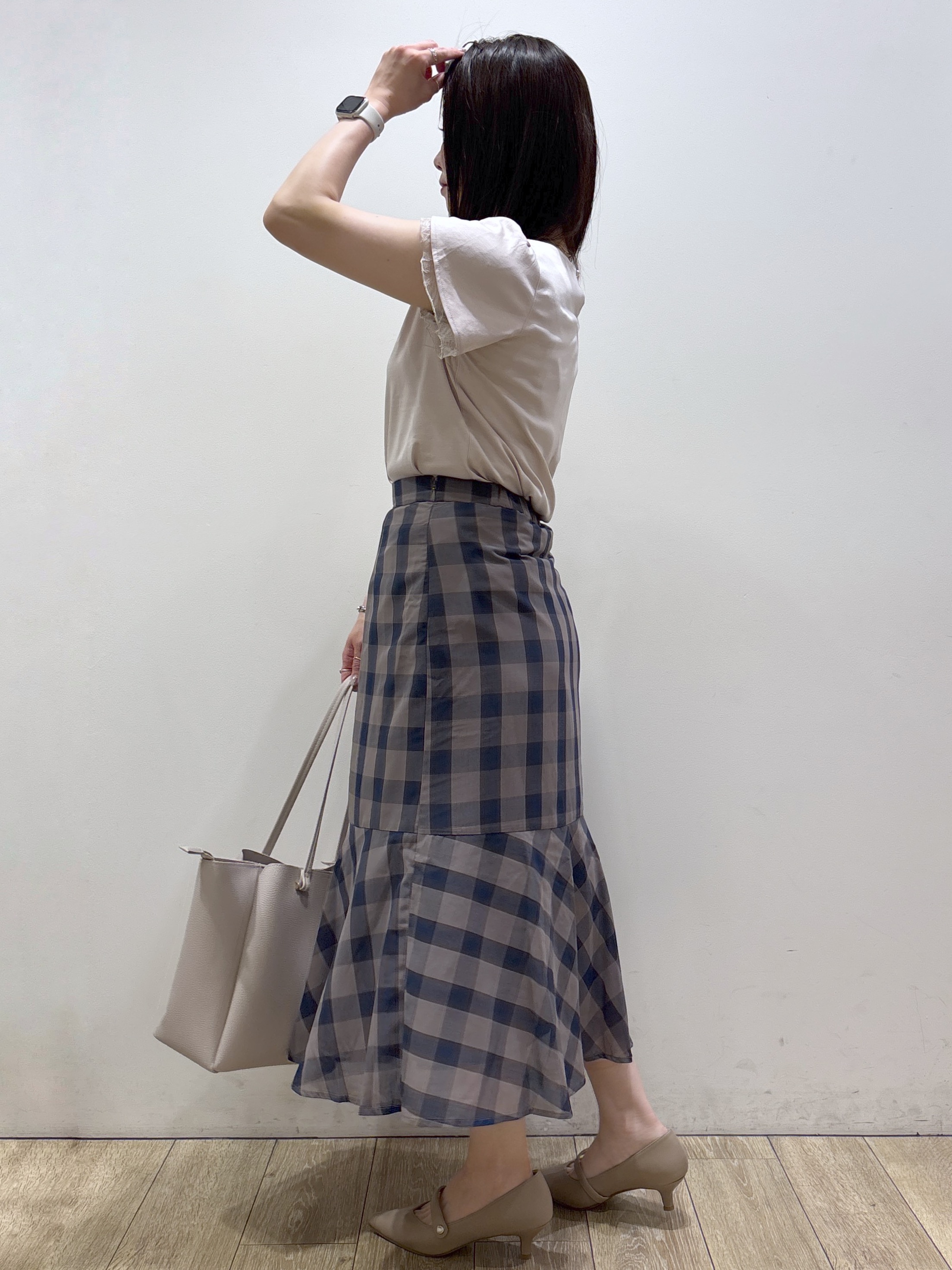 mameさんの「index｜【接触冷感／UVケア】ハートネックレースレイヤードトップス《洗濯機OK／6col》」を使ったコーディネート