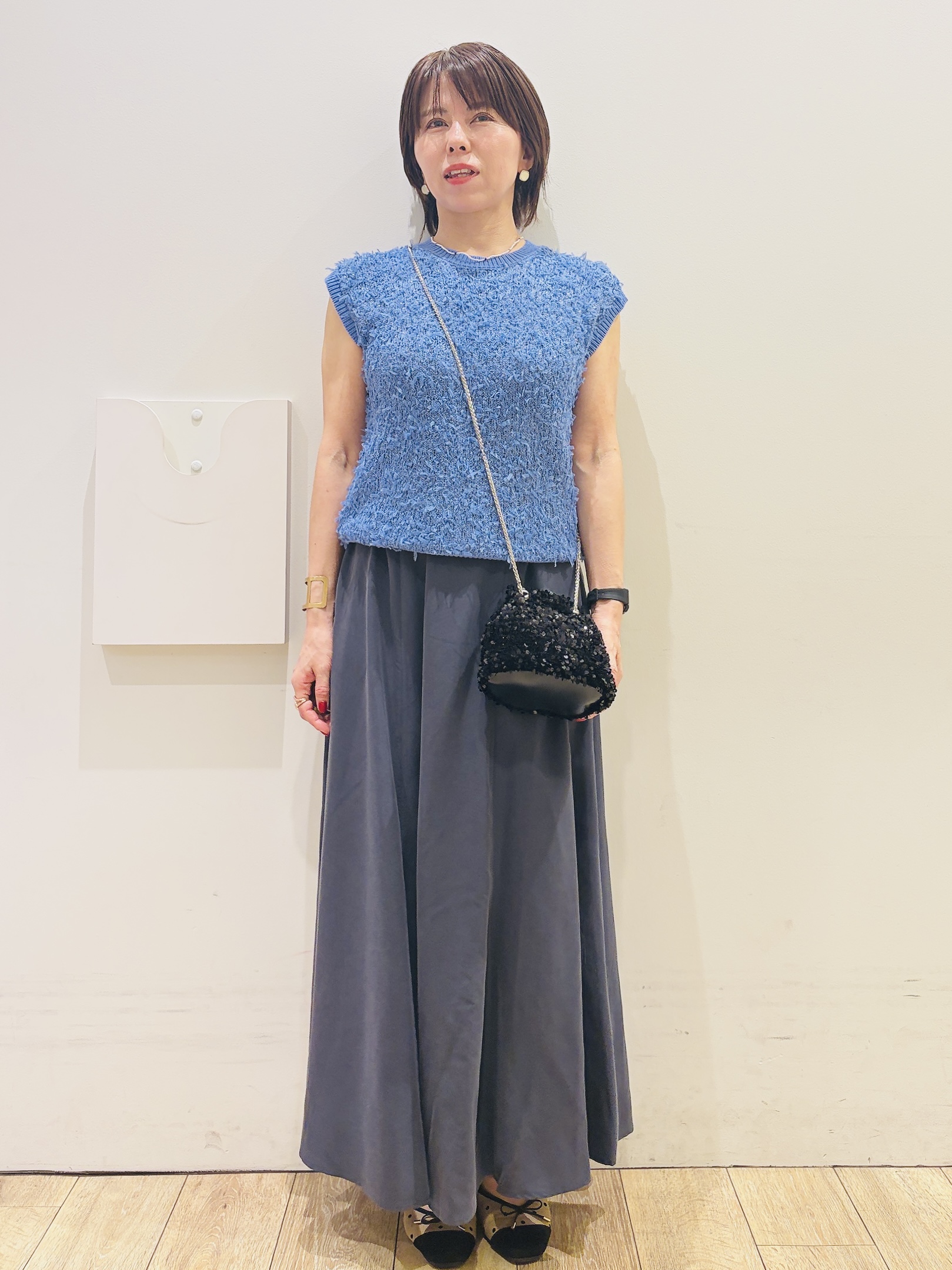 YUKOさんの「index｜ラメテープヤーンニット【洗濯機OK】」を使ったコーディネート