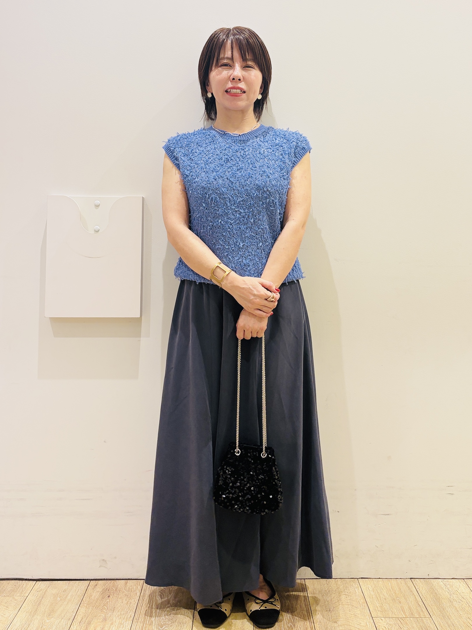 YUKOさんの「index｜ラメテープヤーンニット【洗濯機OK】」を使ったコーディネート