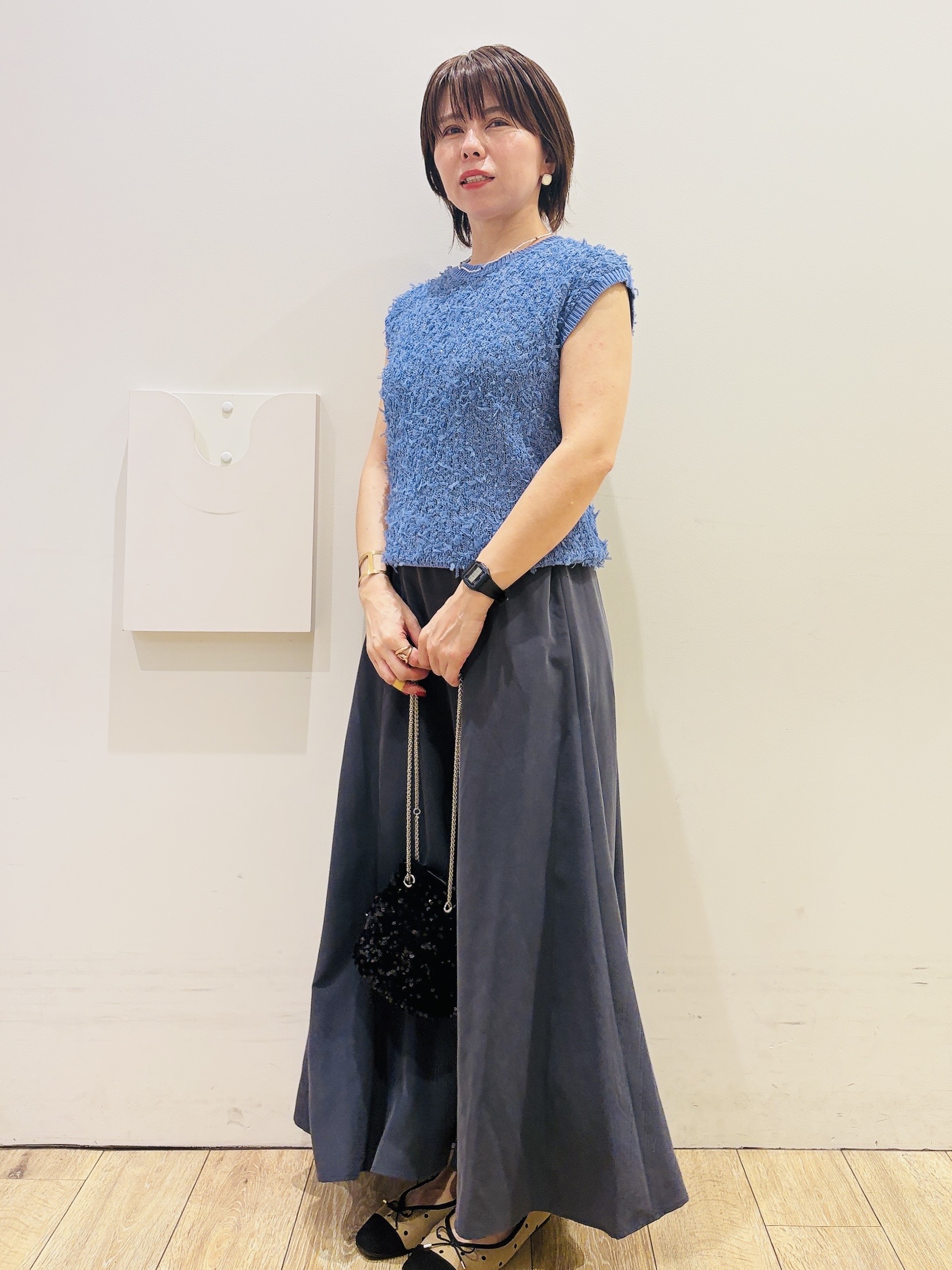 YUKOさんの「index｜ラメテープヤーンニット【洗濯機OK】」を使ったコーディネート