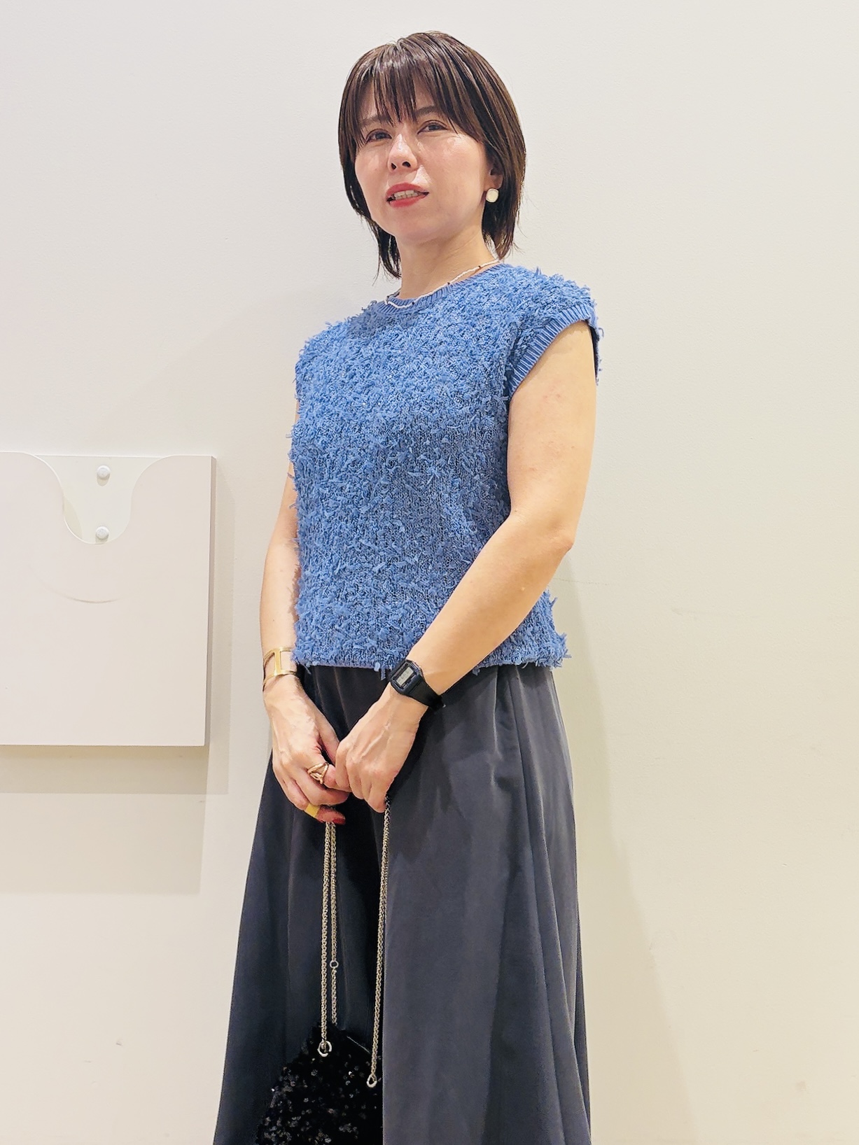 YUKOさんの「index｜ラメテープヤーンニット【洗濯機OK】」を使ったコーディネート
