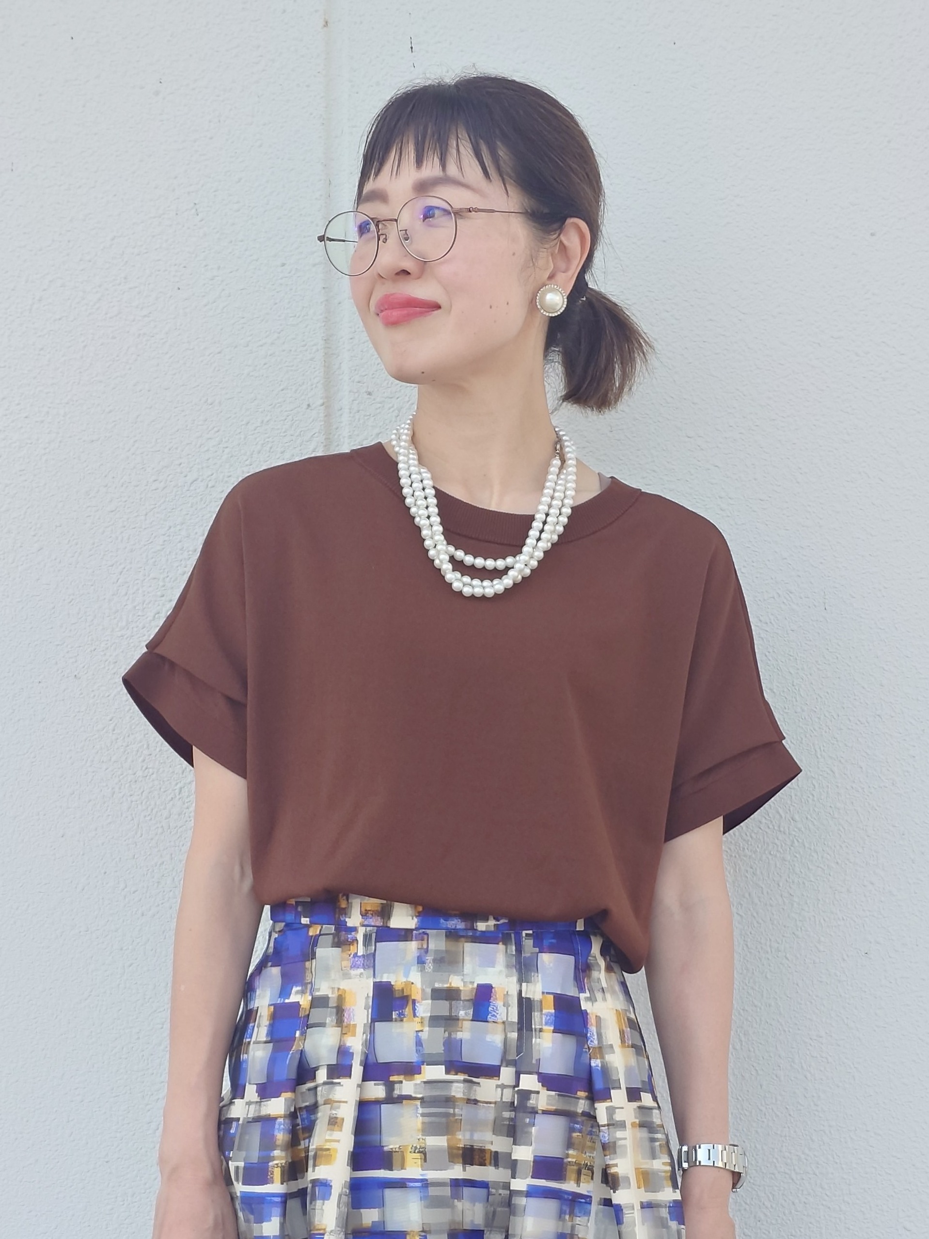 MUTSUKOさんの「UNTITLED｜【肌に張りつきにくい/前後2WAY】ドライタッチコットンプルオーバー」を使ったコーディネート