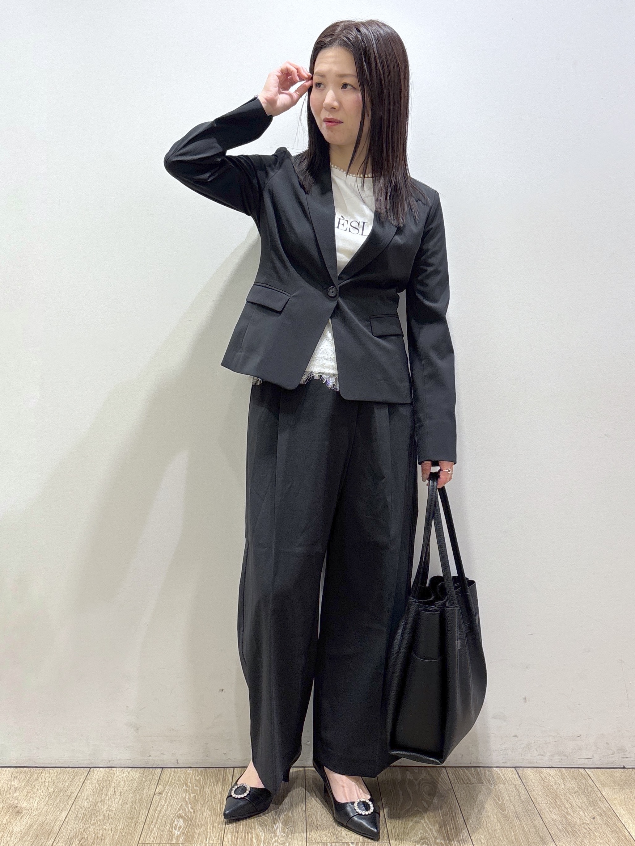 mameさんの「index｜【接触冷感／吸水速乾】セットアップ対応ストレッチテーラードジャケット《イージーアイロン／洗濯機OK／」を使ったコーディネート