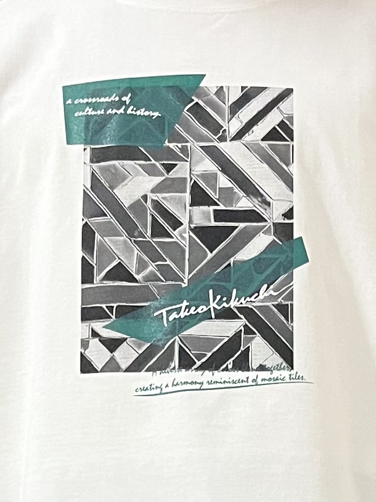URAさんの「TAKEO KIKUCHI｜モノクロタイルTシャツ」を使ったコーディネート