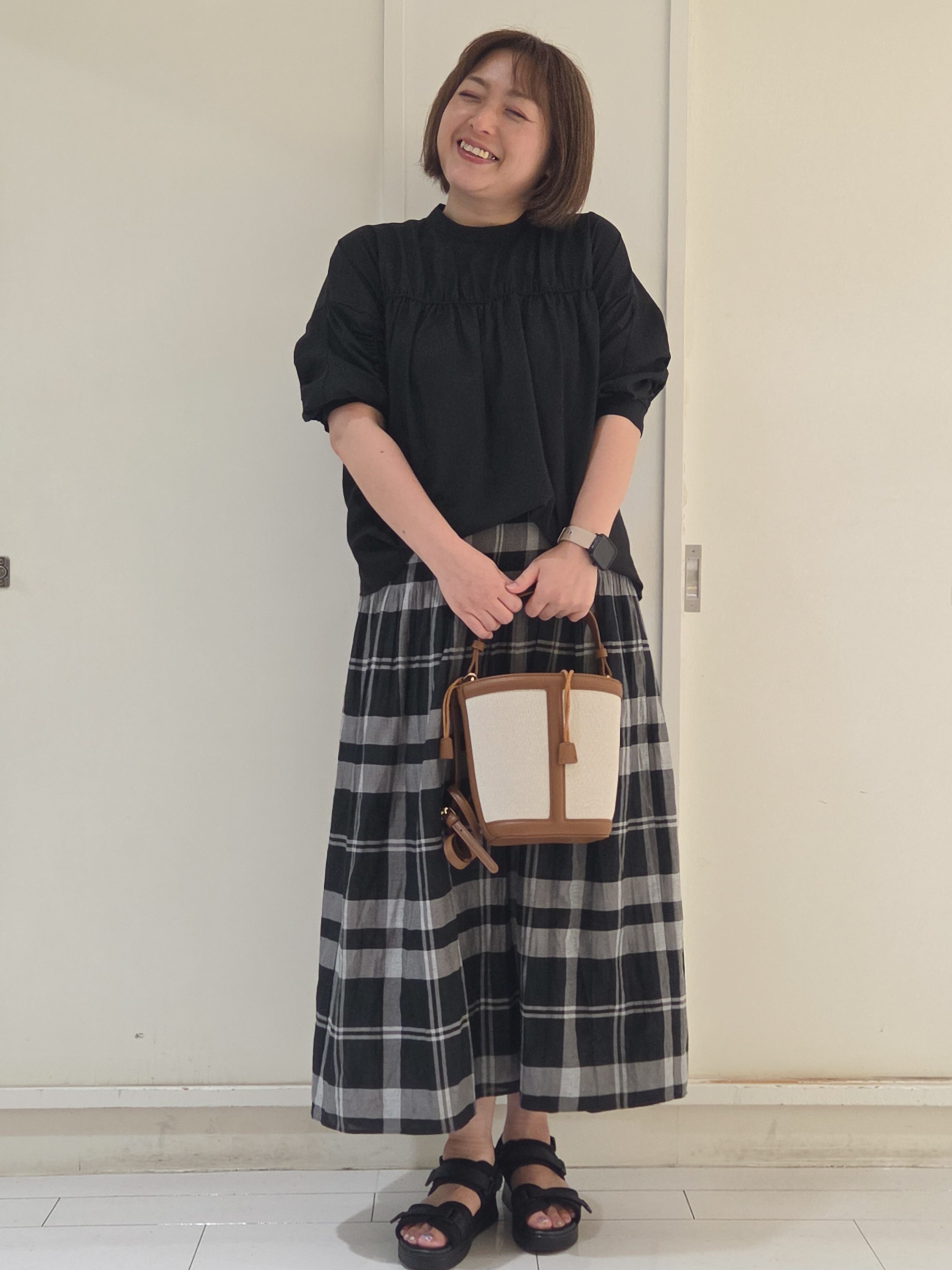 ゆうちゃさんの「Reflect｜【手洗い可】プチハイネック ギャザーブラウス」を使ったコーディネート