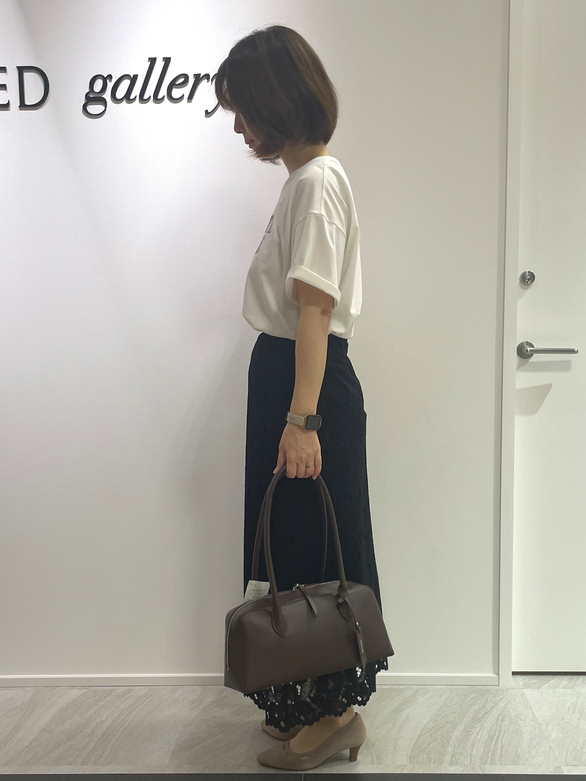 hanaさんの「UNTITLED｜【すっきりコンパクト】ドライタッチ5分袖カーディガン」を使ったコーディネート