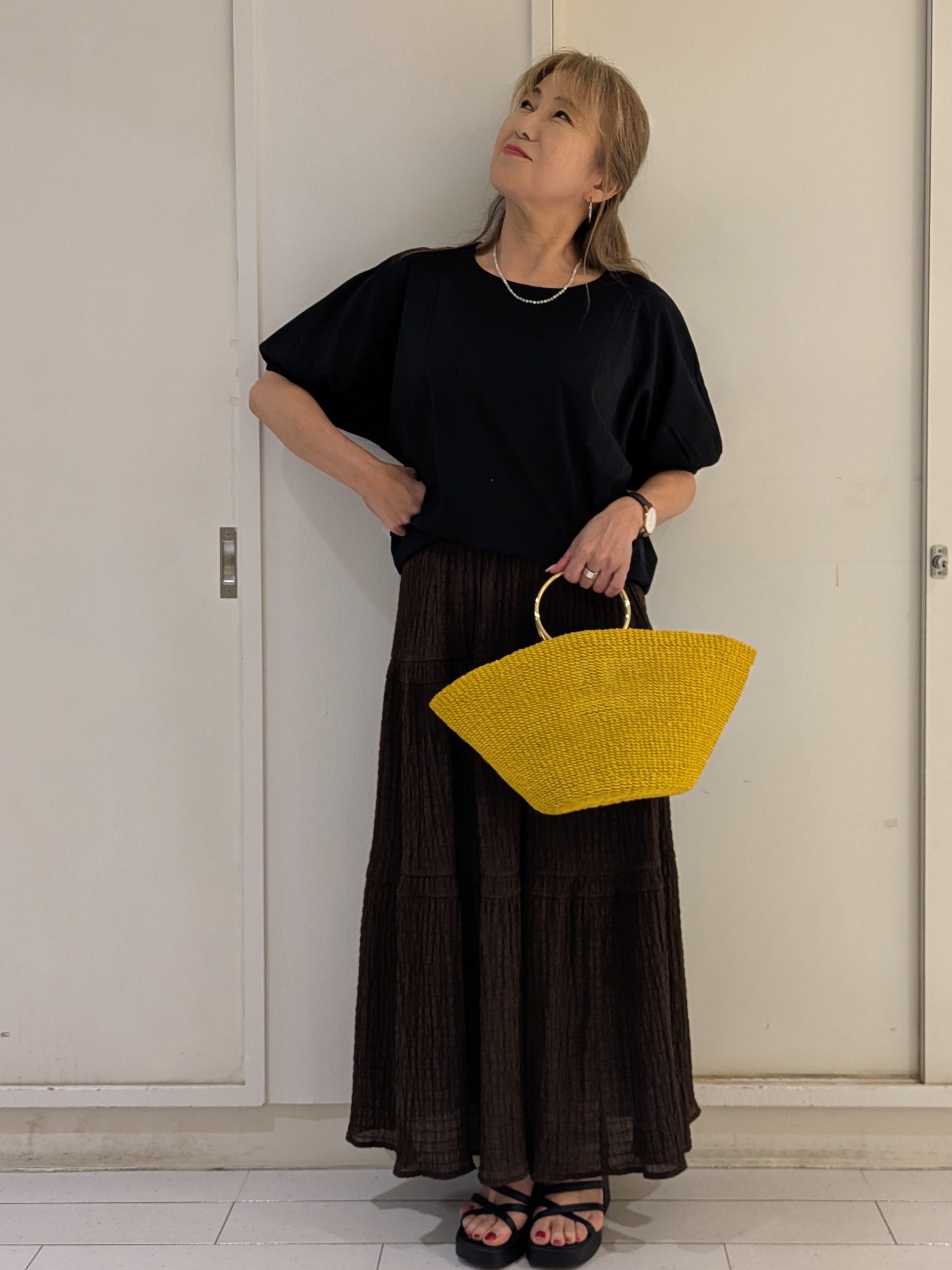 かずえ さんの「Reflect｜【UVカット／接触冷感／吸水速乾】ギャザースリーブカットソー」を使ったコーディネート